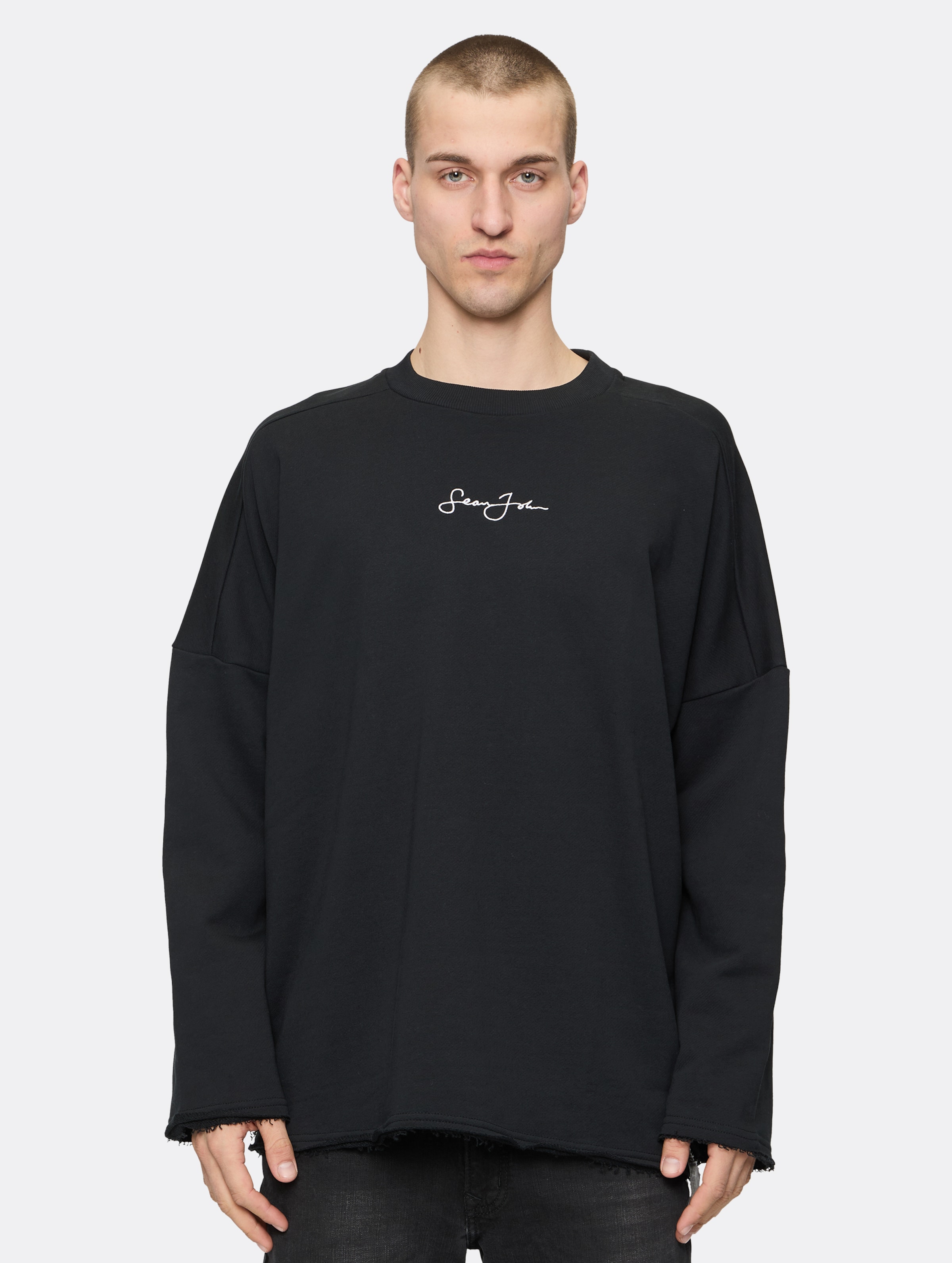 Sean John Script Logo Loose Fit Crew