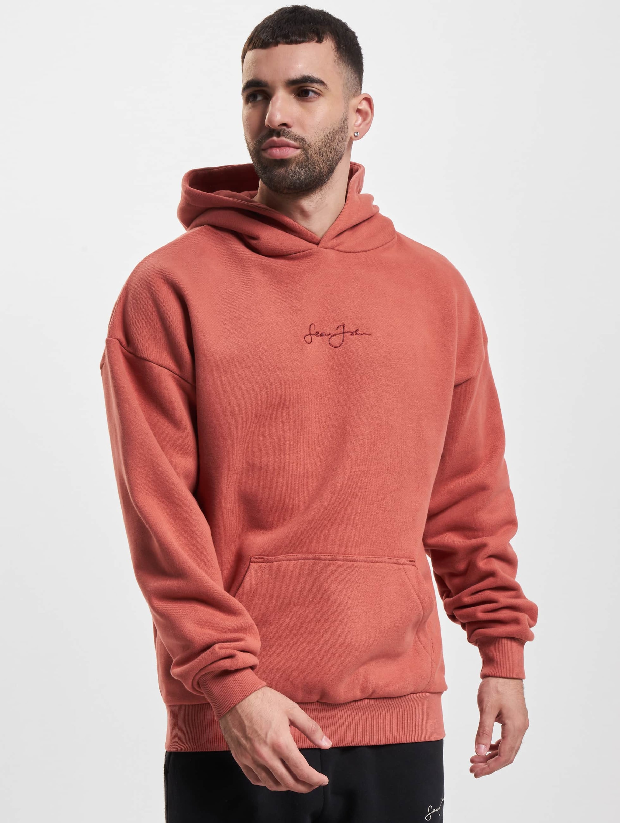 Sean John JM233-002-2 SJ Script Logo Backprint Peached Hoodie