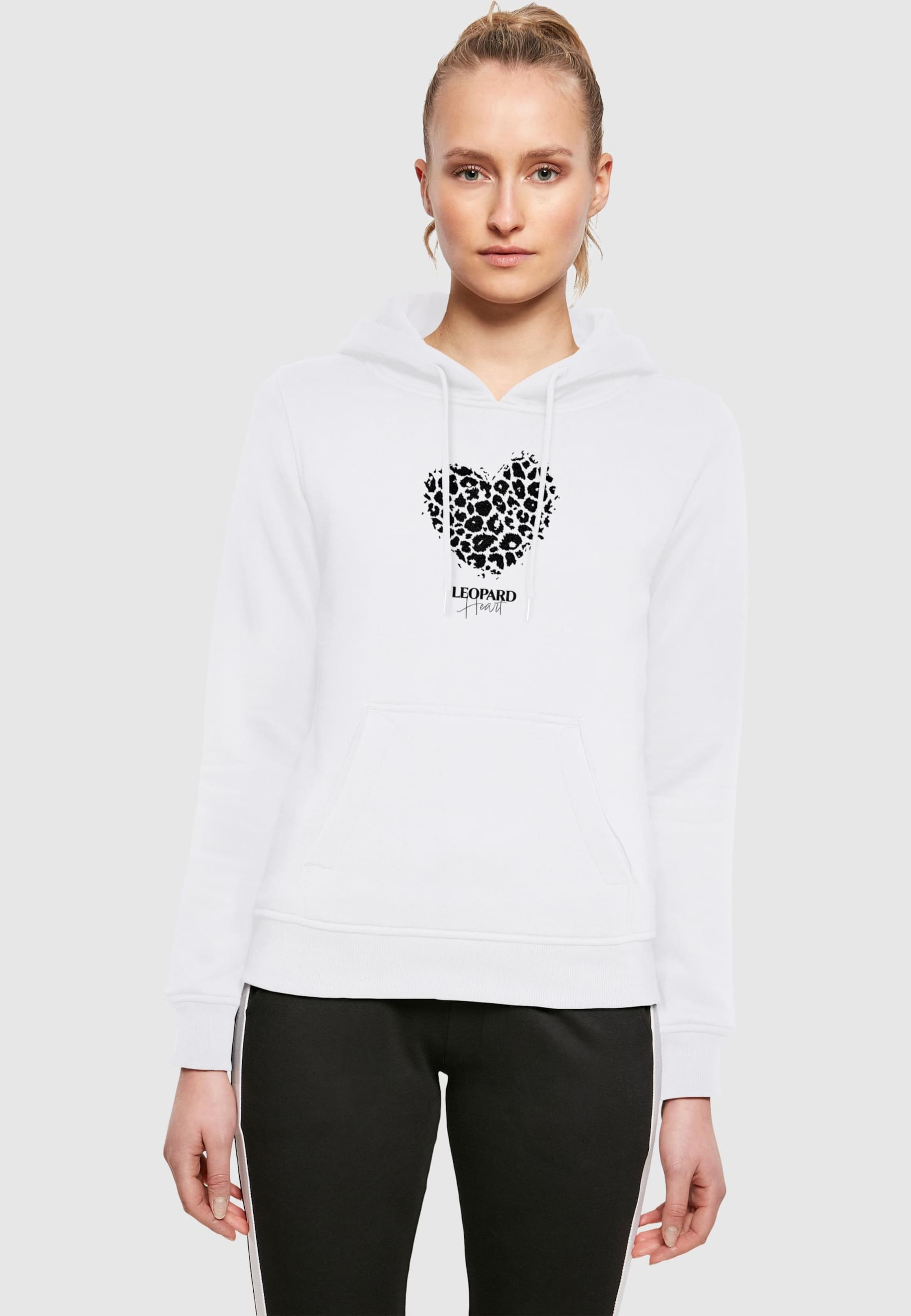 Merchcode Ladies Leopard Heart Heavy Hoody