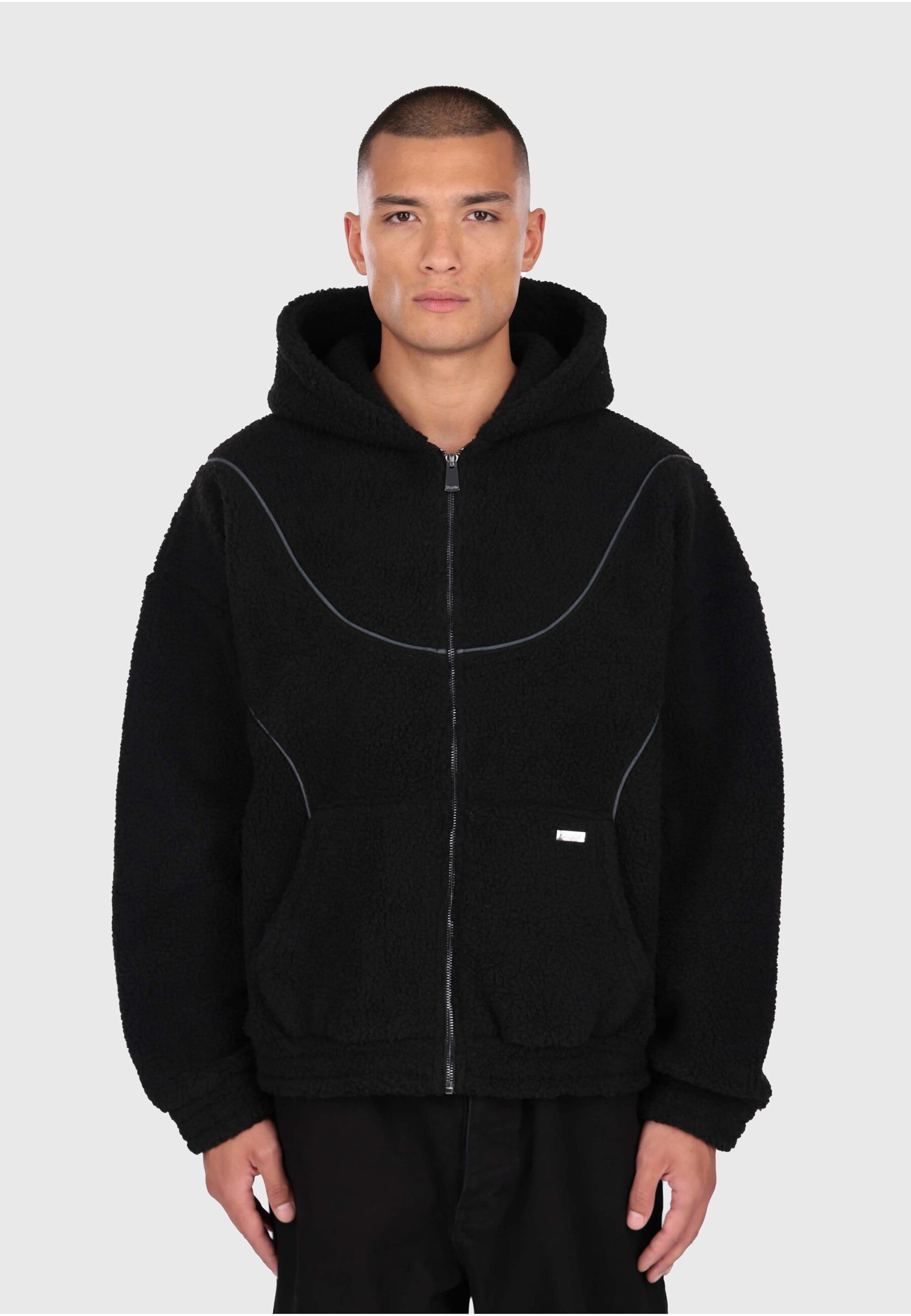 Dropsize WAVY TEDDY ZIP HOODIE