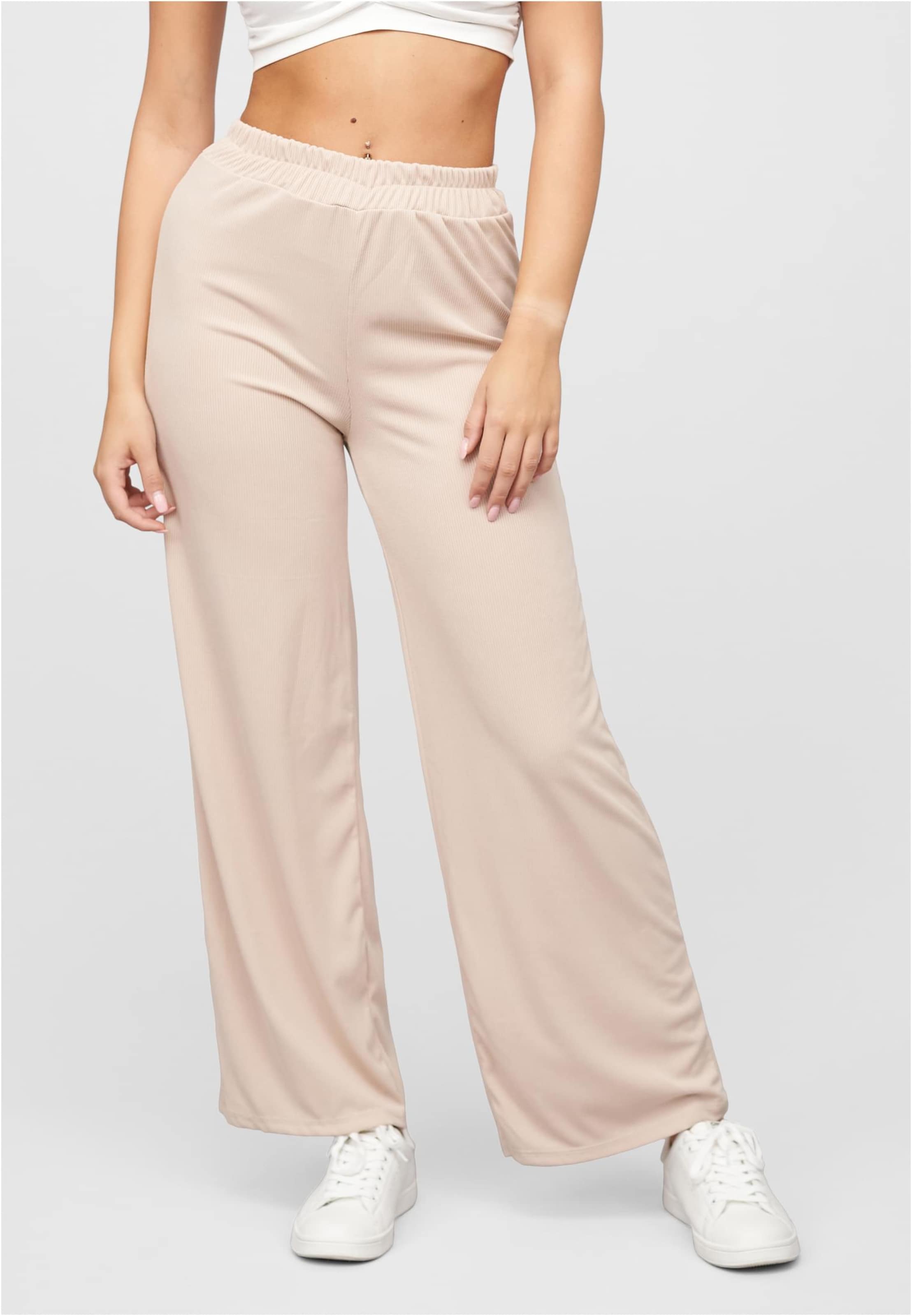 Cloud5ive Sommer Hose mit weitem Beinschnitt und Ribbed Material