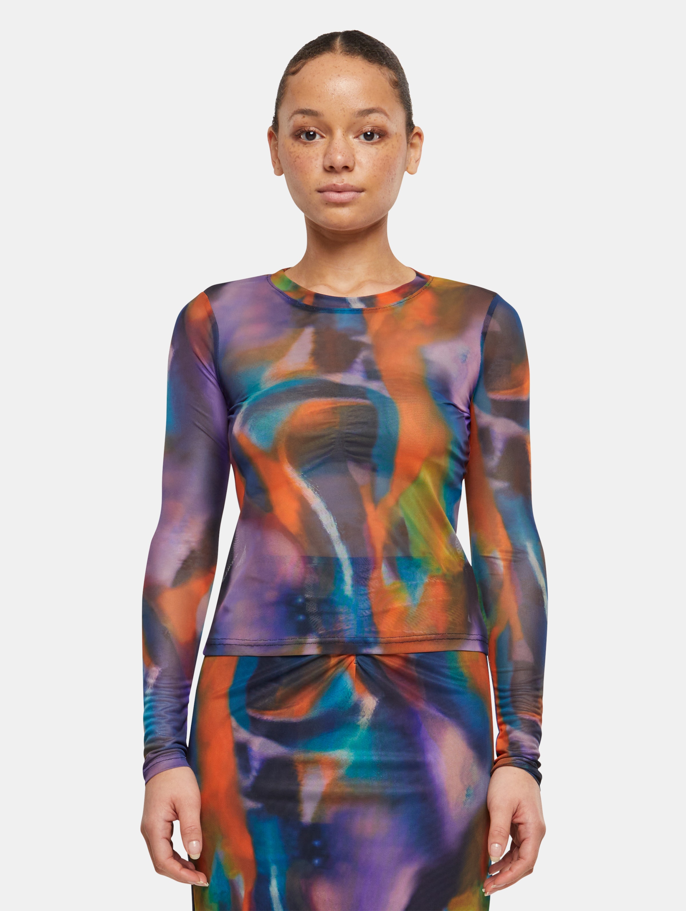 Urban Classics Ladies AOP Mesh Longsleeve