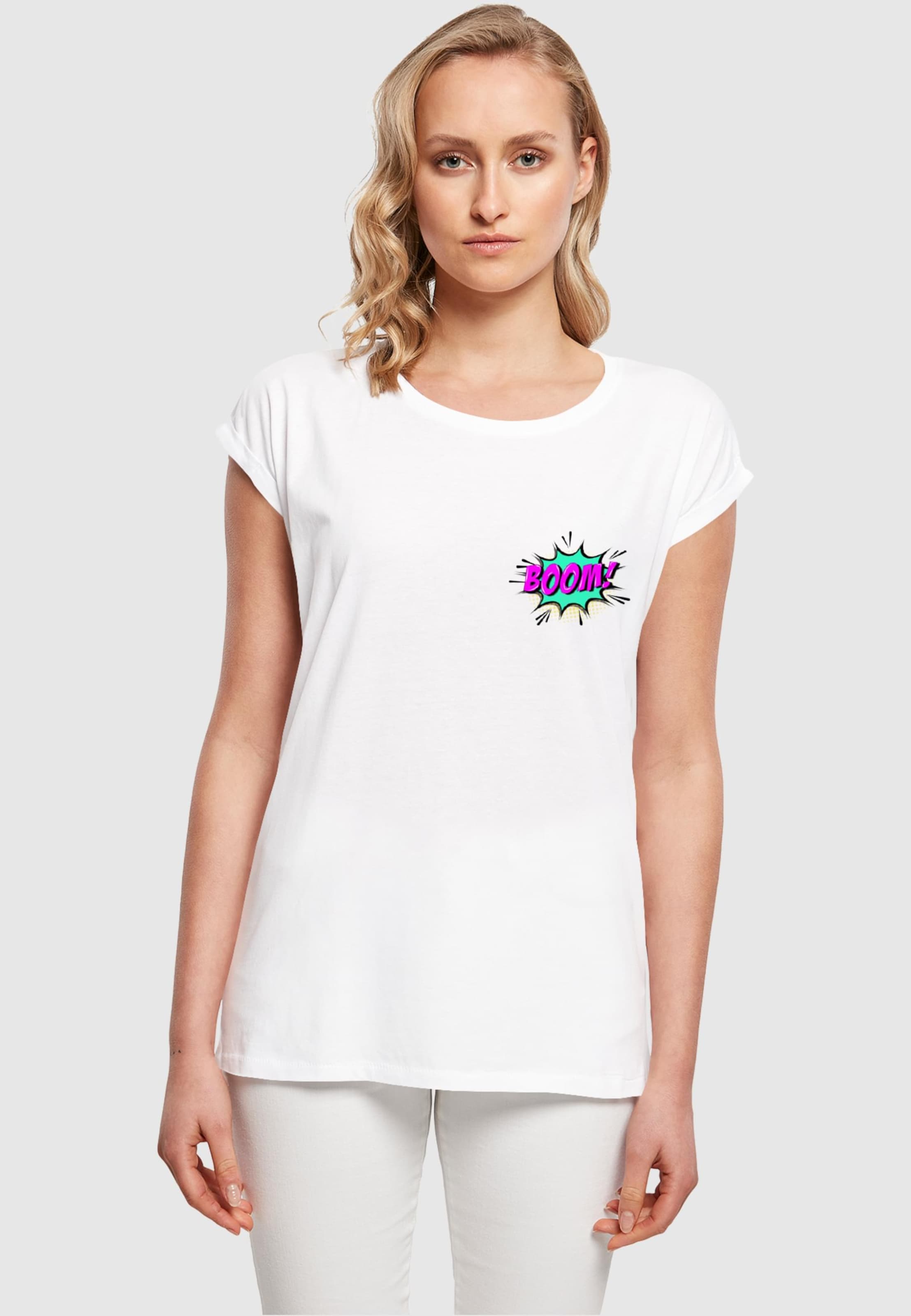Merchcode Ladies BOOM Comic Extended Shoulder Tee