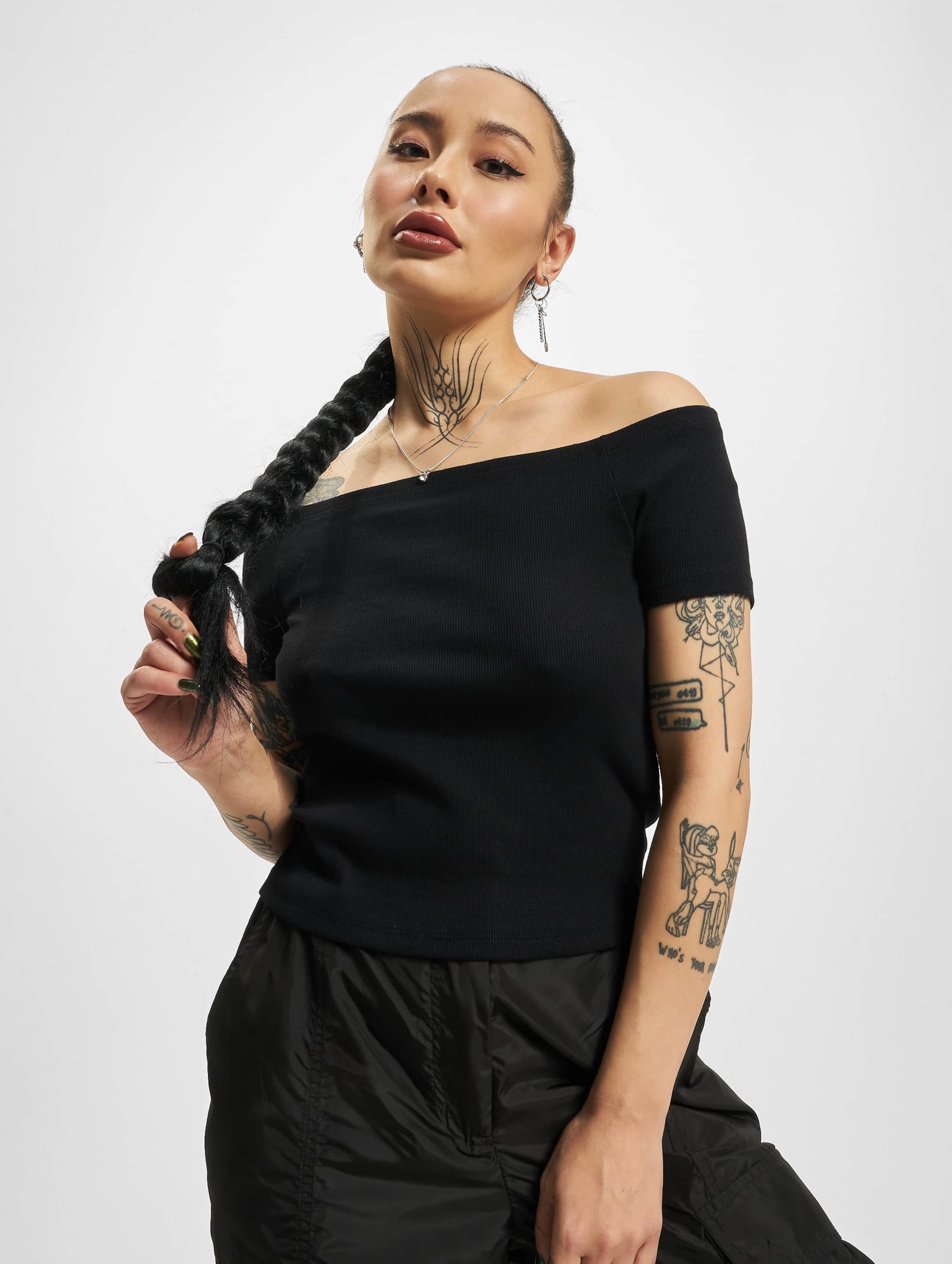 Urban Classics Ladies Off Shoulder Rib Tee