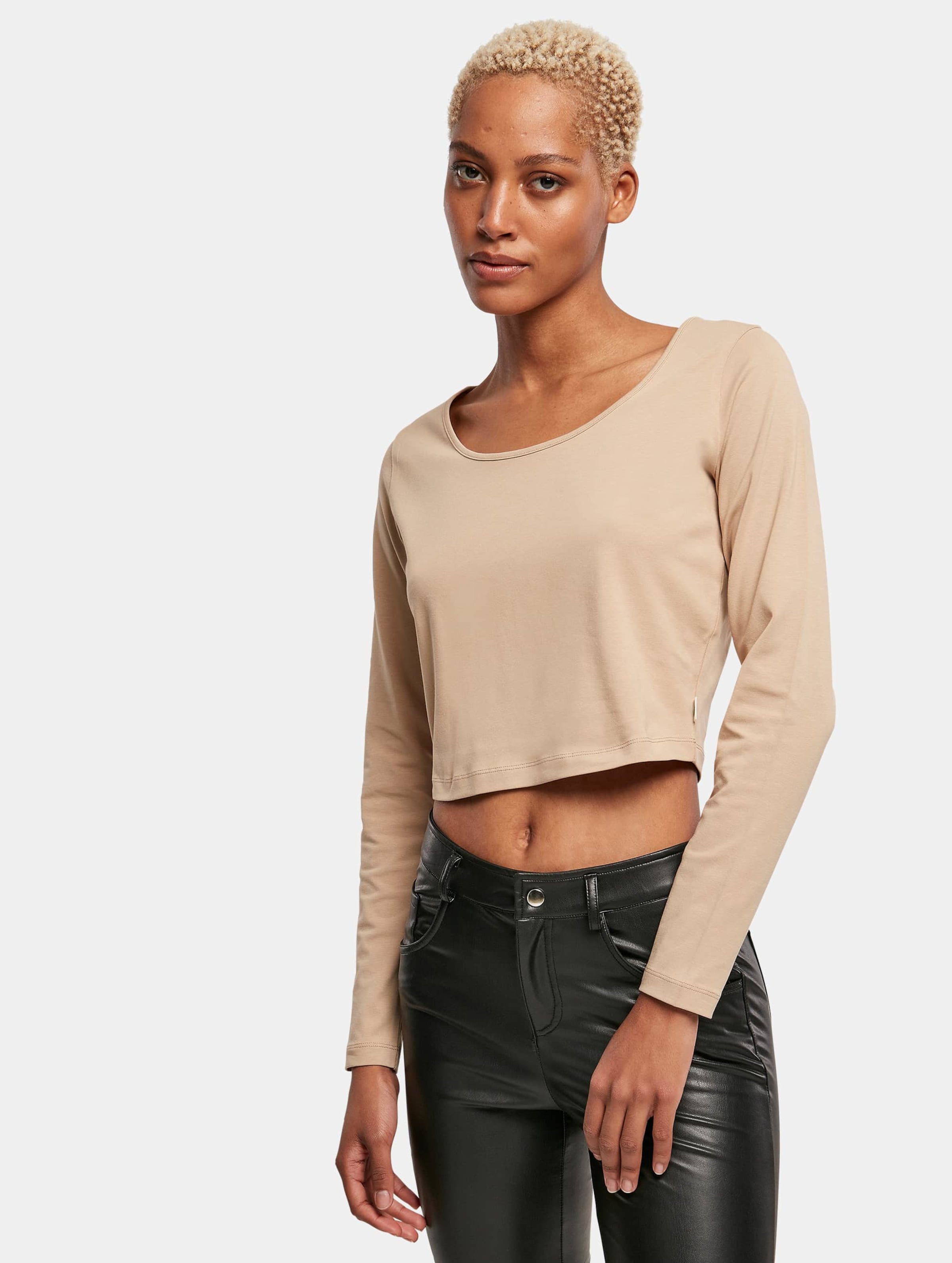 Urban Classics Ladies Organic Wide Neck Cropped Longsleeve