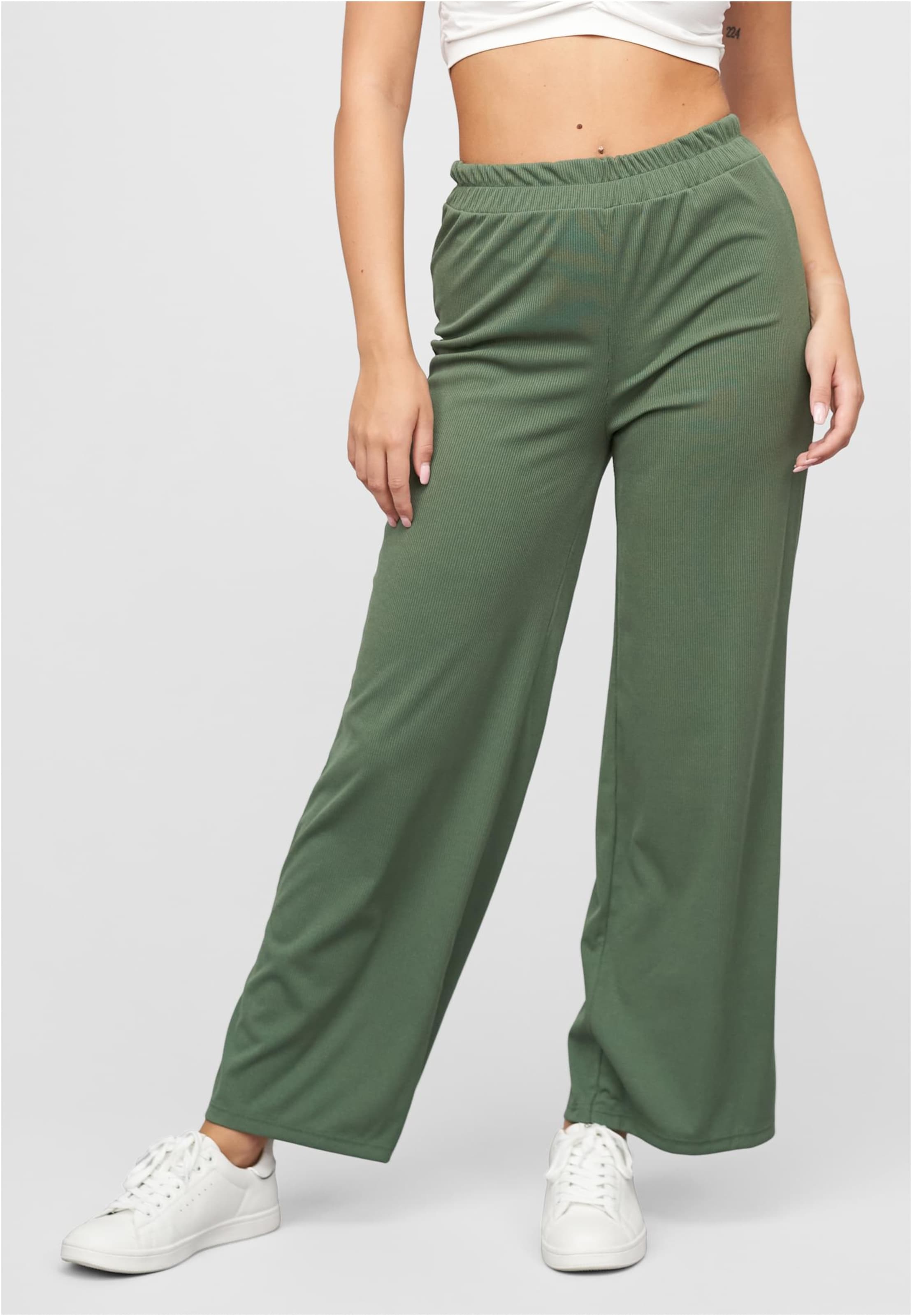 Cloud5ive Sommer Hose mit weitem Beinschnitt und Ribbed Material