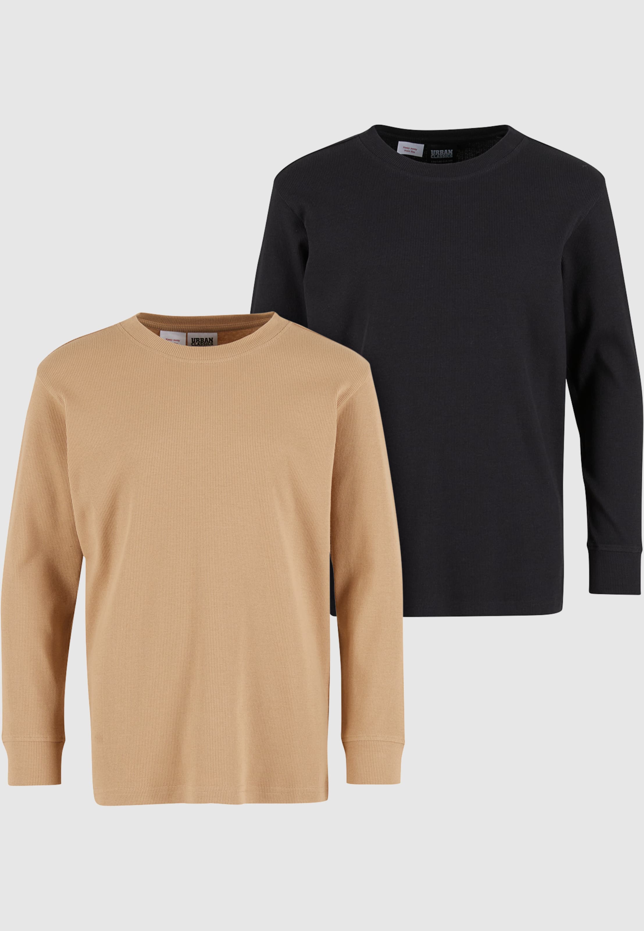 Urban Classics Boys Essentials Boxy Rib Longsleeve 2-Pack