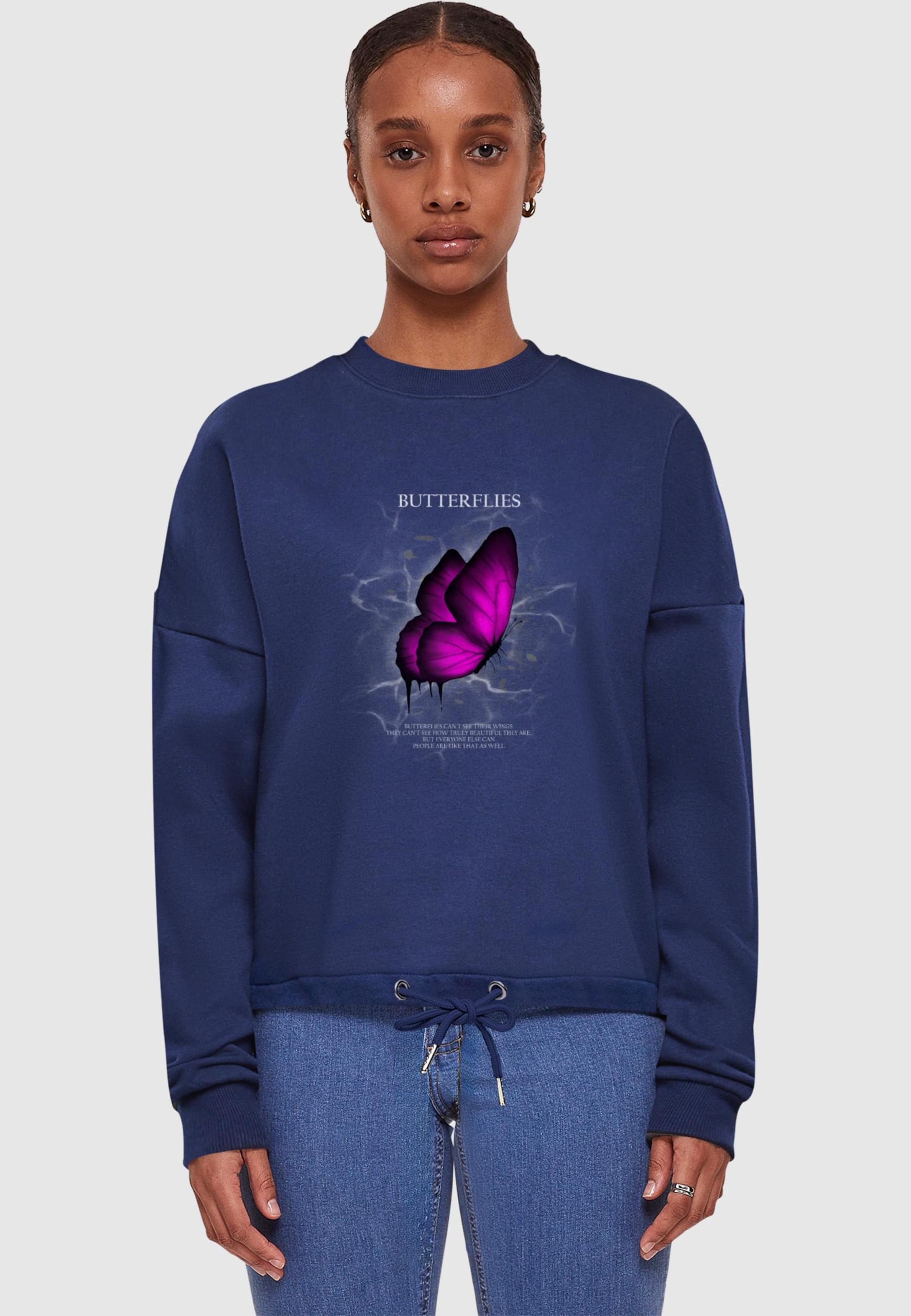 Merchcode Ladies Butterflies Oversize Crewneck