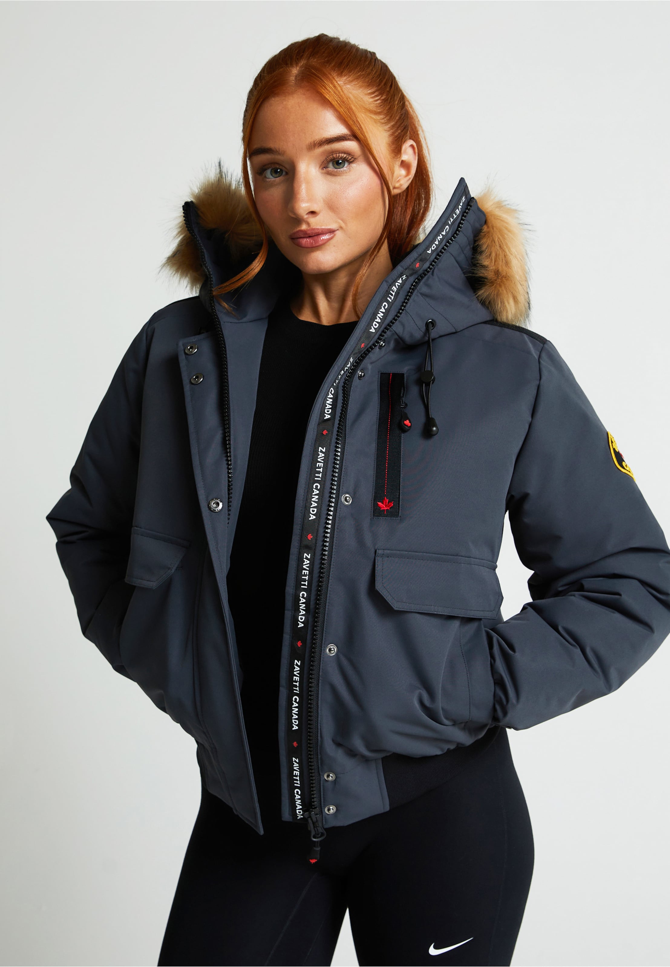 Zavetti Canada W GABELLIA HOODED BOMBER JACKET