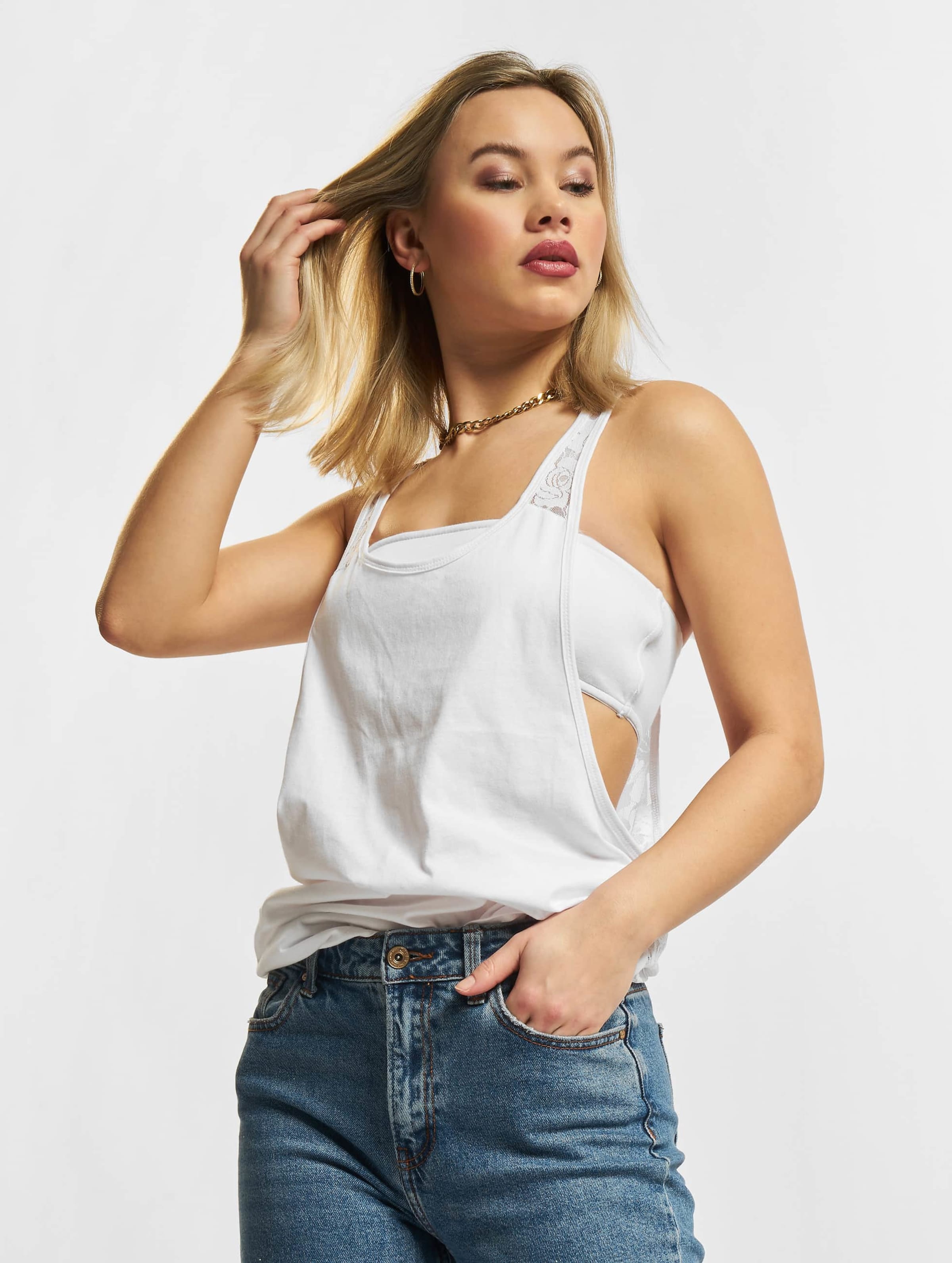 Urban Classics Ladies Flower Laces Loose Tank
