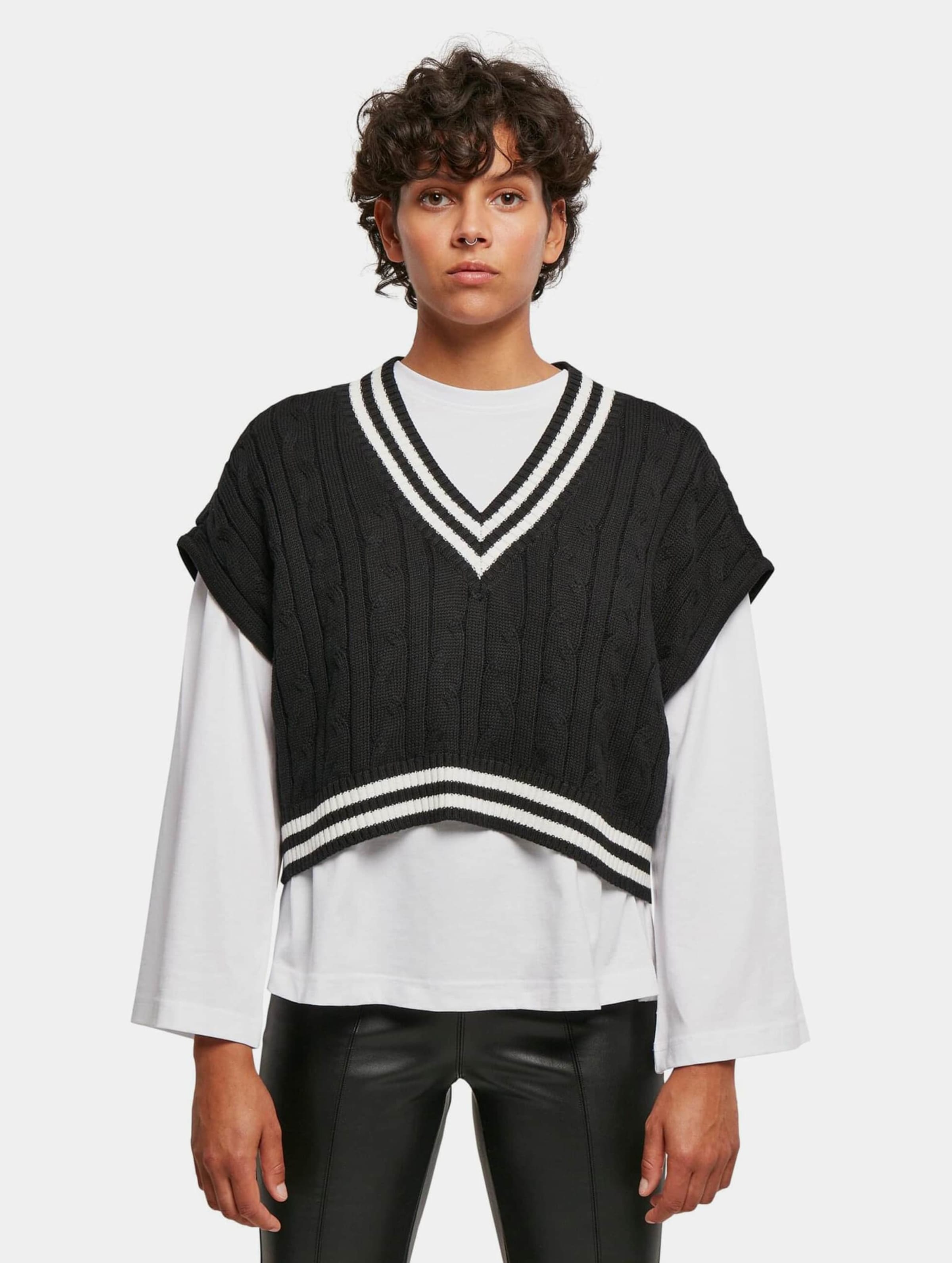 Urban Classics Ladies Cropped Knit College Slipover