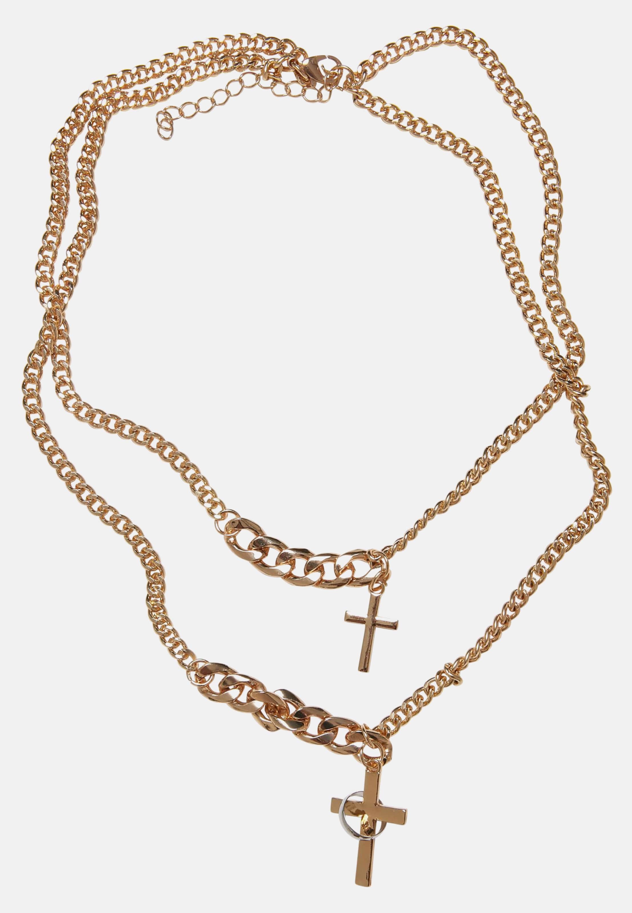 Urban Classics Various Chain Cross Necklace