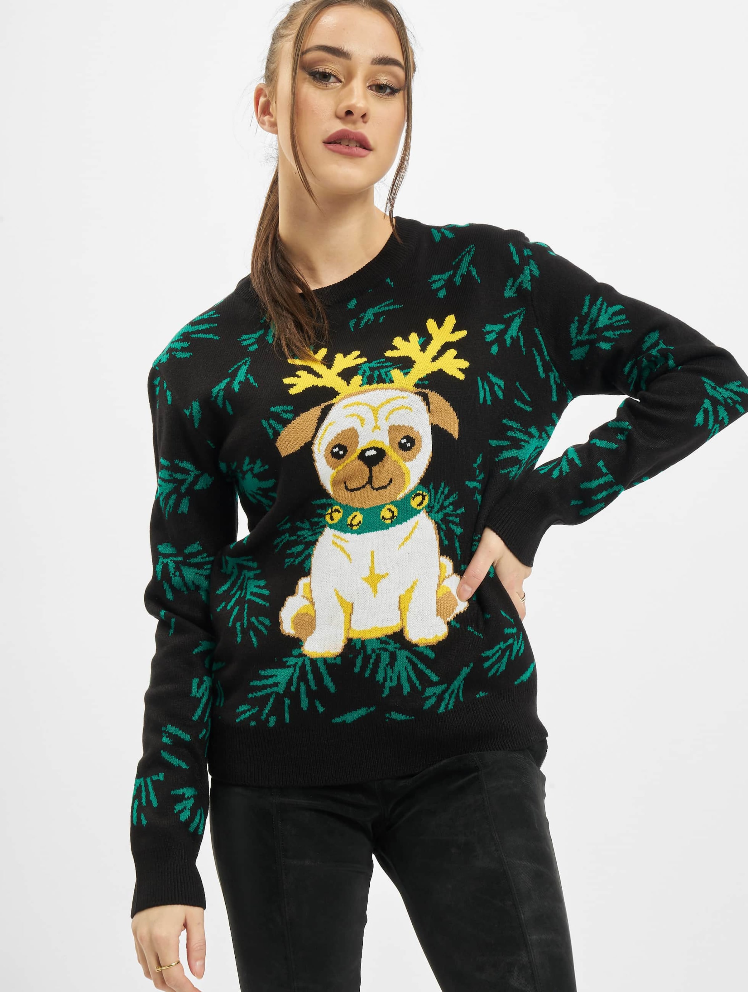 Urban Classics Ladies Pug Christmas Sweater