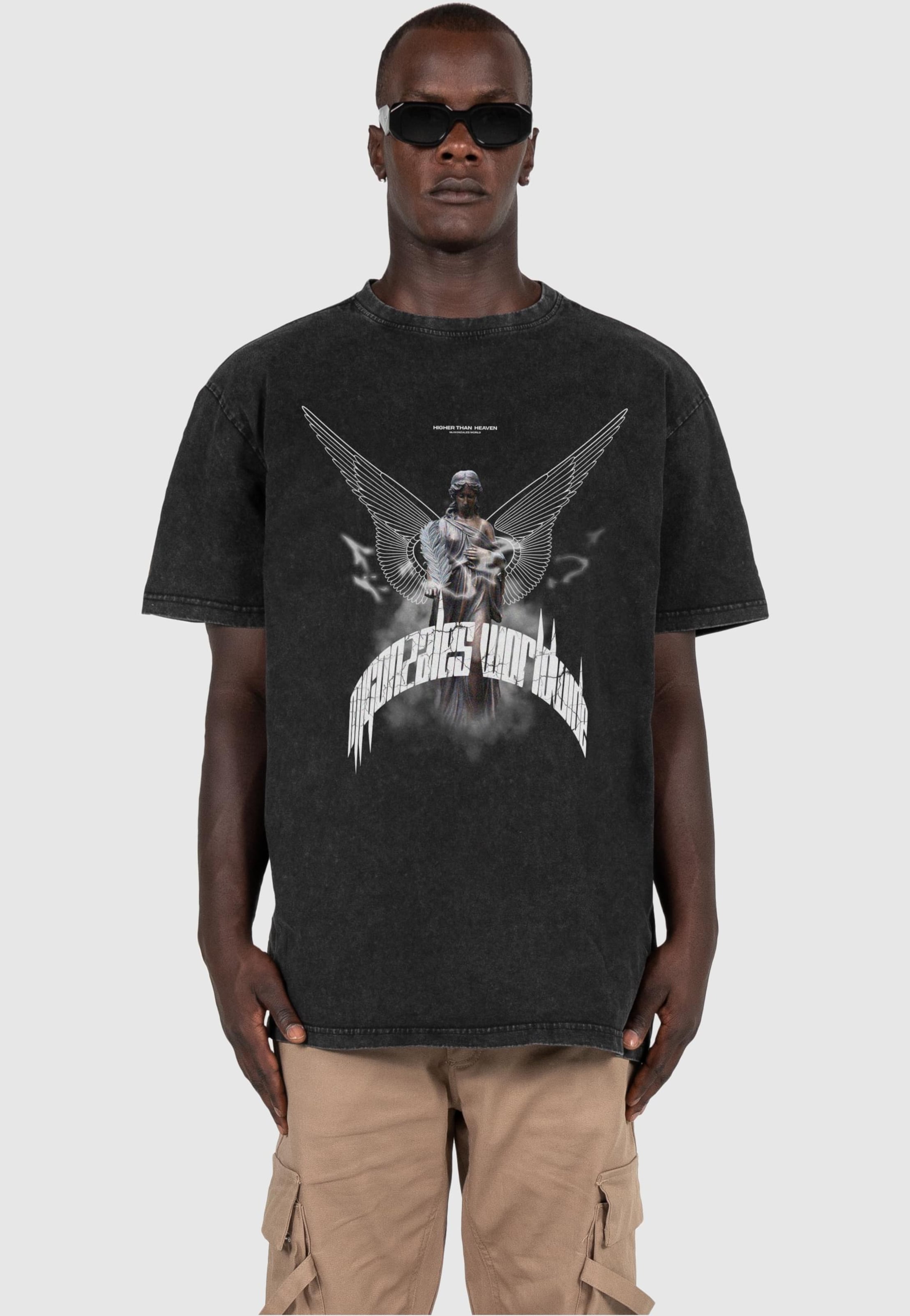 MJ Gonzales HIGHER THAN HEAVEN V.9 Acid Washed Heavy Oversize Tee