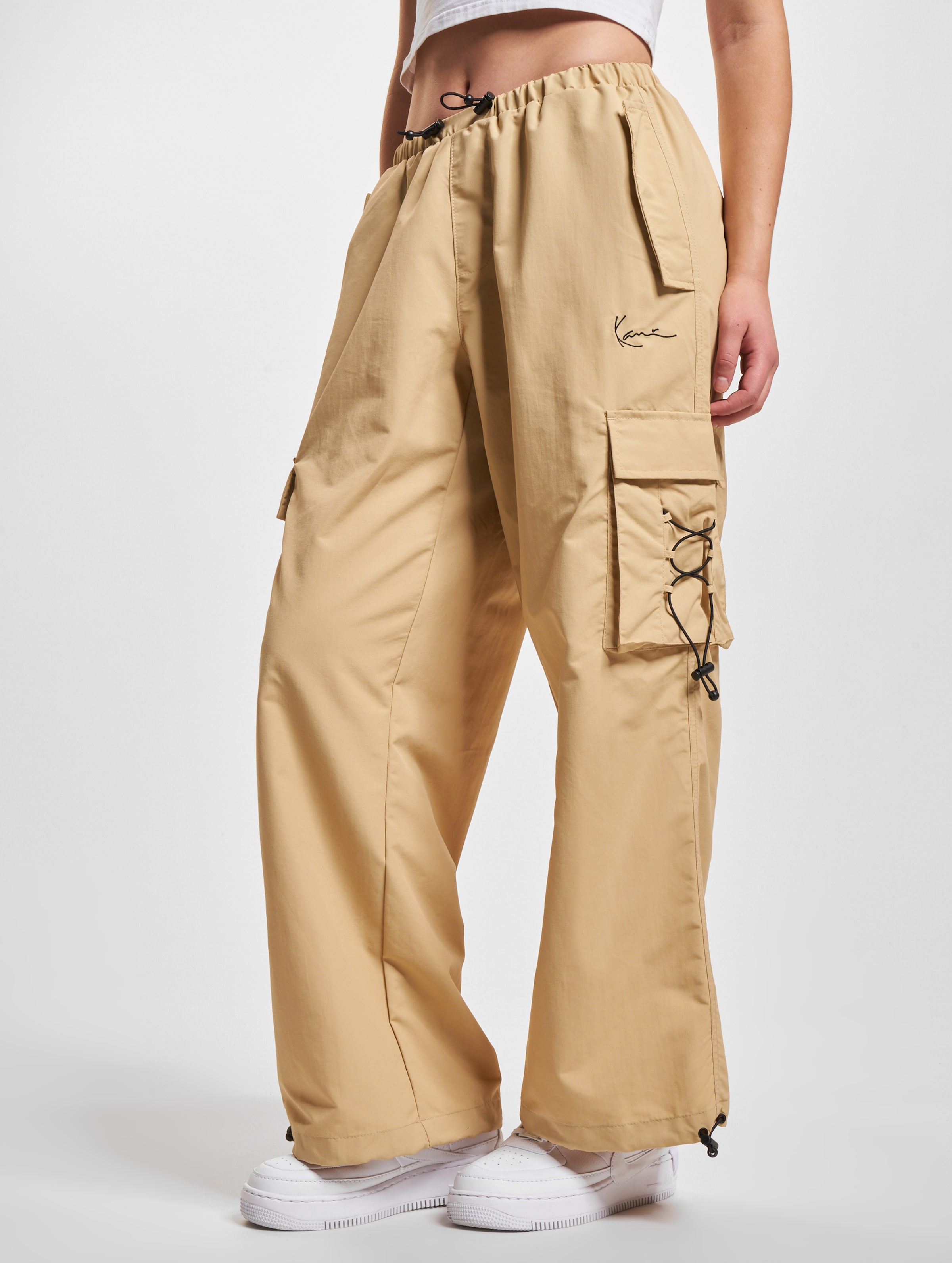 Karl Kani Small Signature Wide Parachute Pants Sand