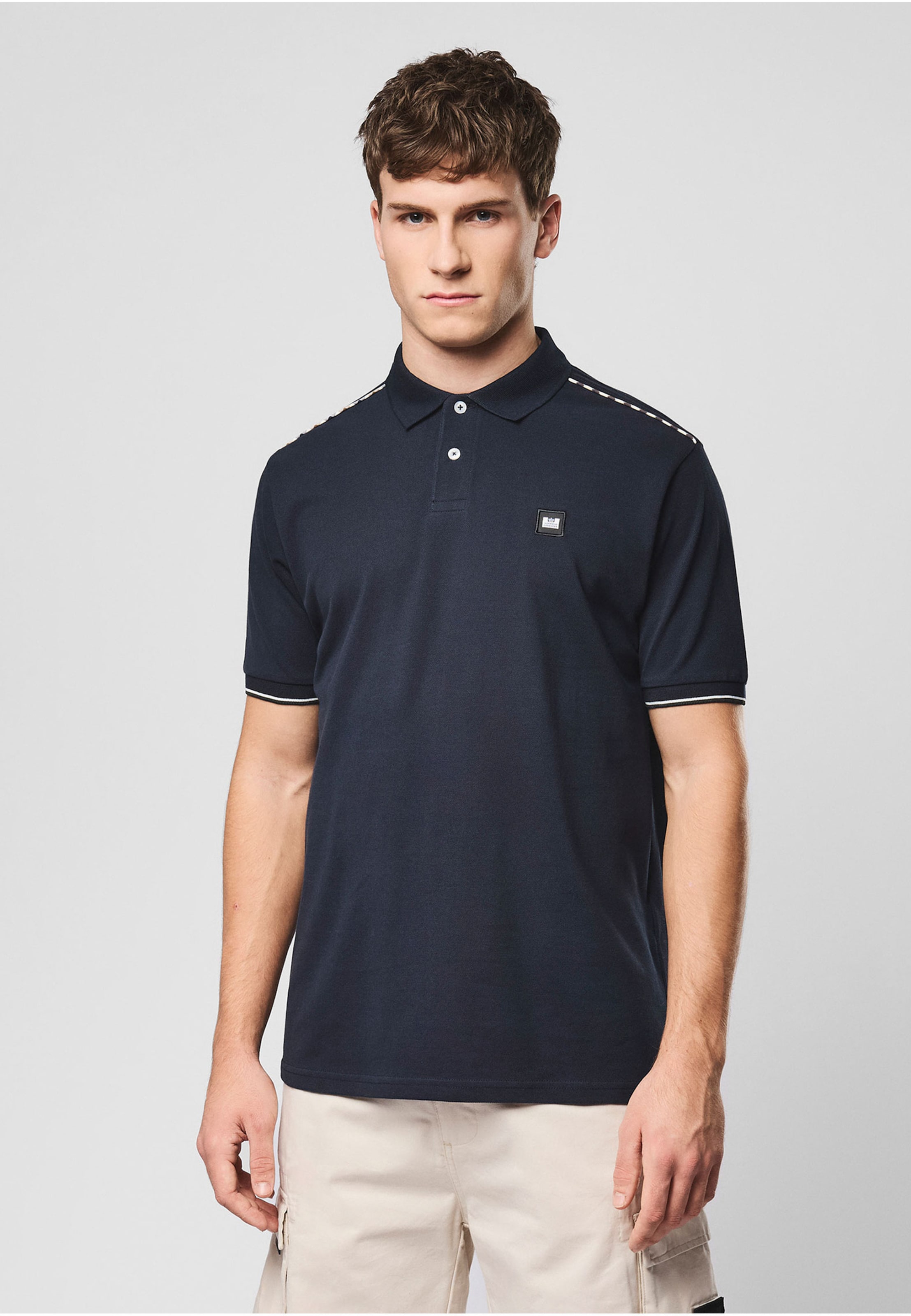 Weekend Offender SAKAI POLO WITH MID HOUSE CHECK PIPING