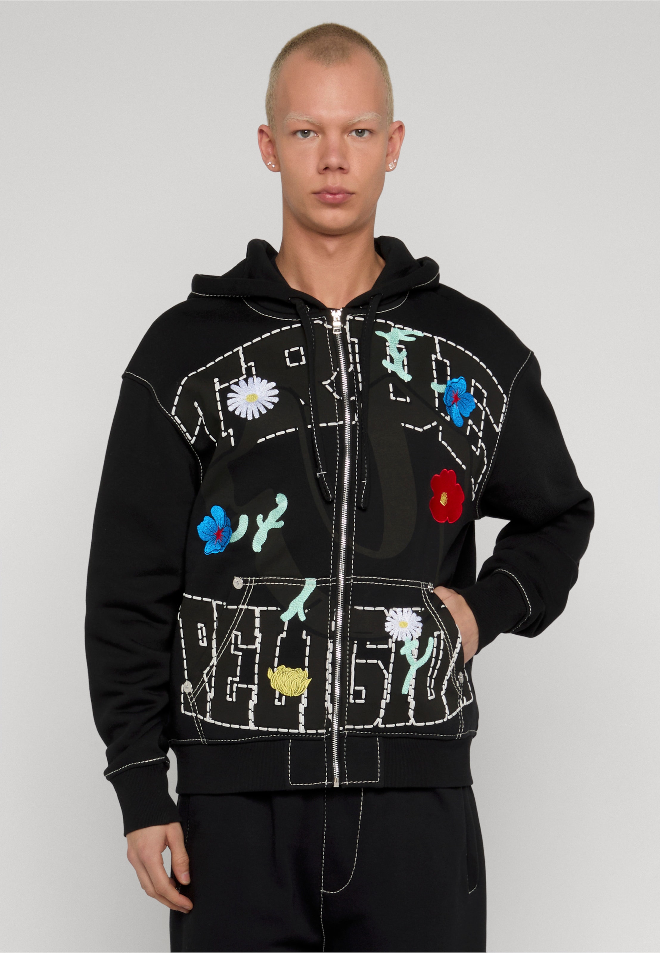 True Religion XL LOGO BIG T ZIP UP HOODIE