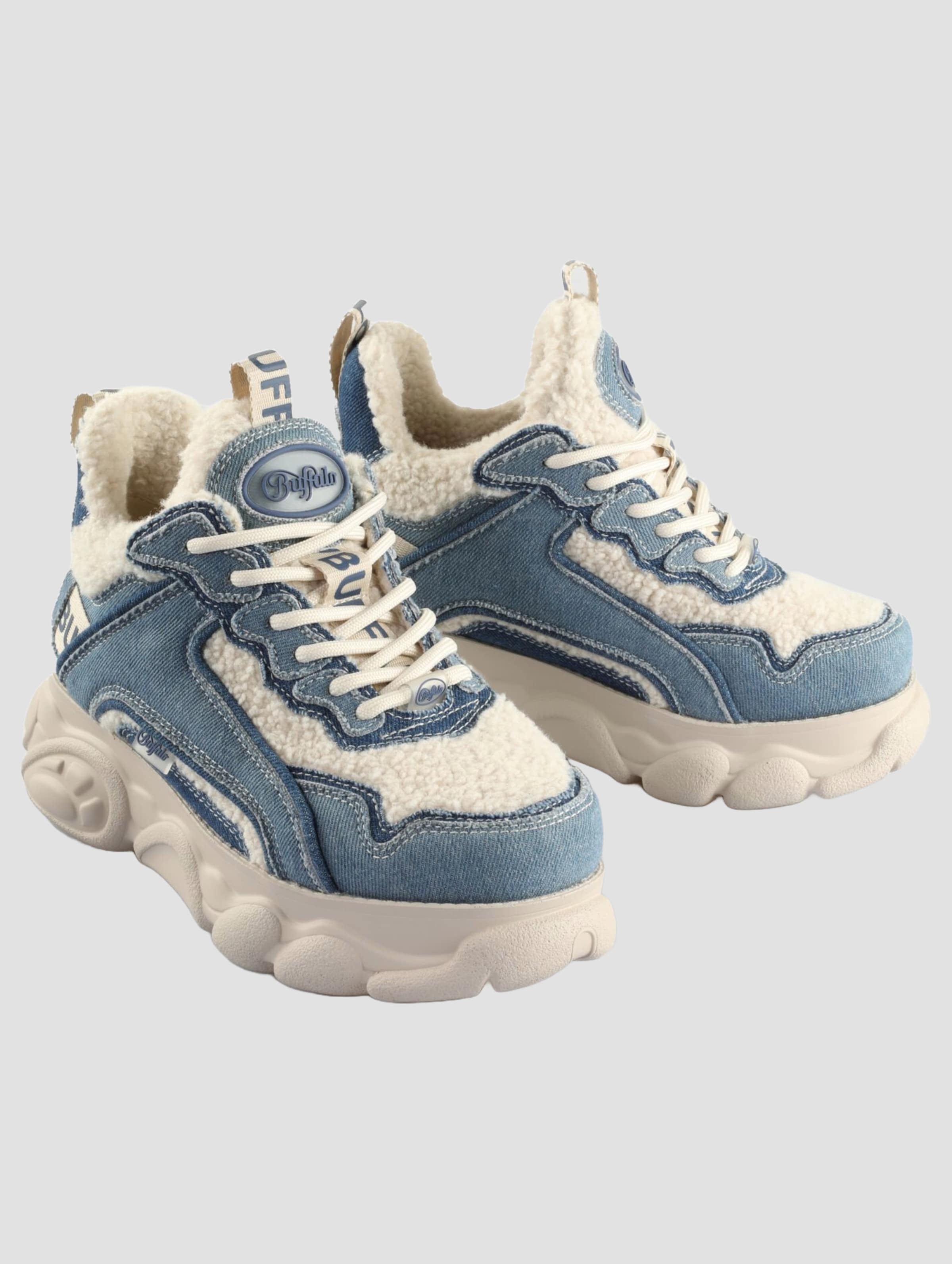 Buffalo Cld Chai Warm Vegan Denim/Fur Sneaker