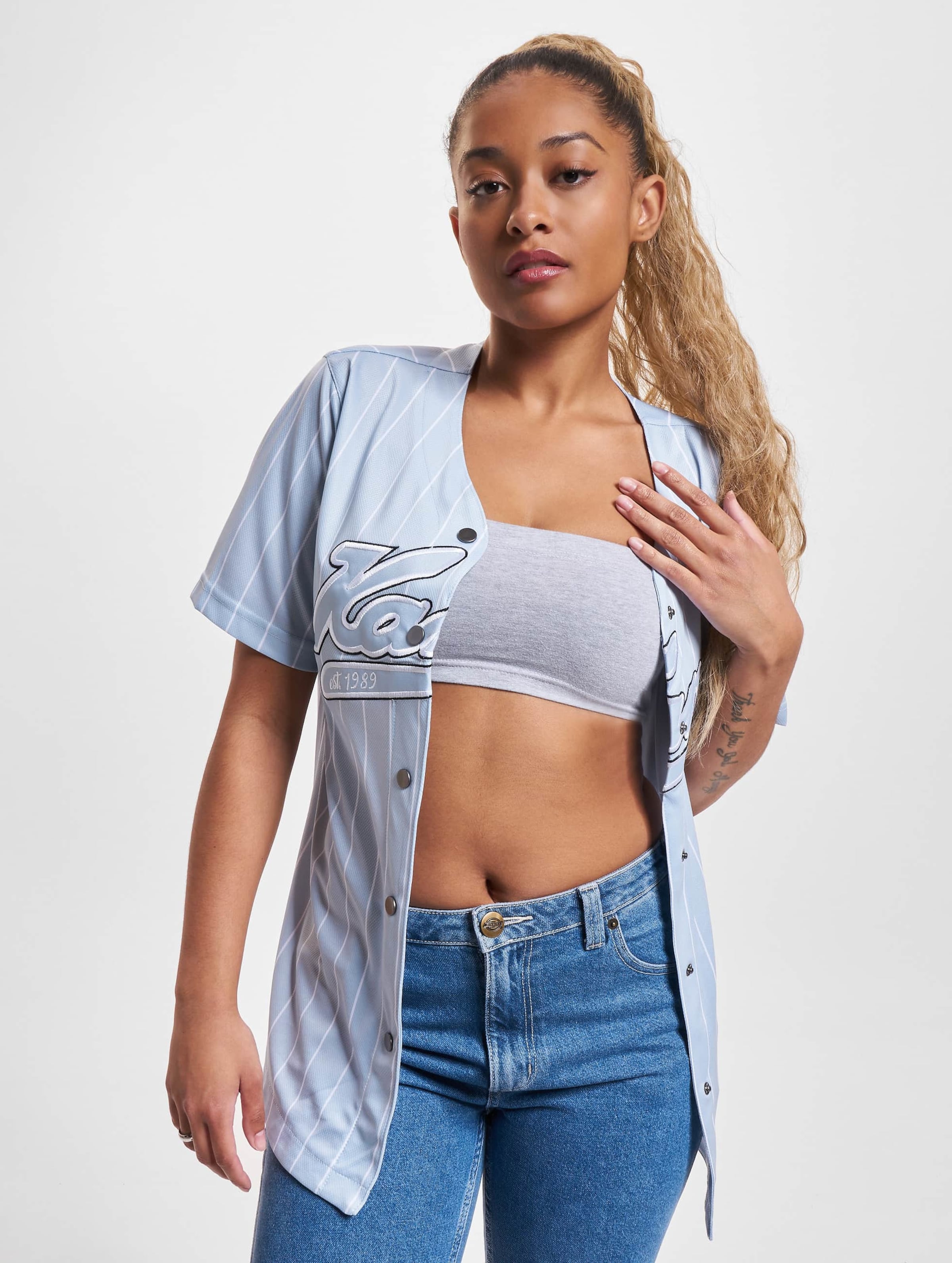 Karl Kani Varsity Pinstripe Baseball Shirt