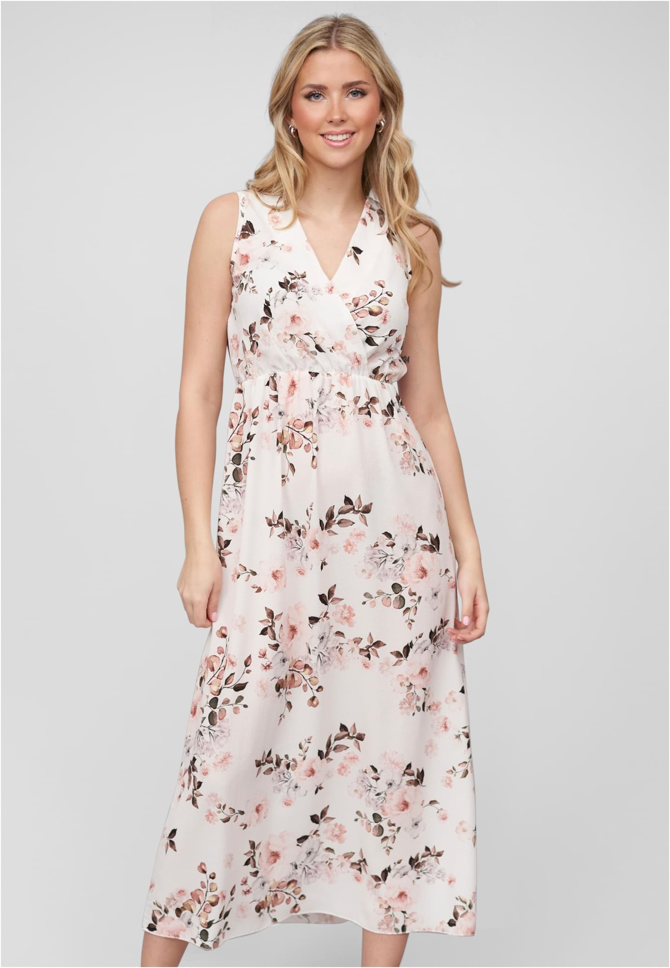 Cloud5ive Maxi Kleid in Wickeloptik mit Blumen All Over Print