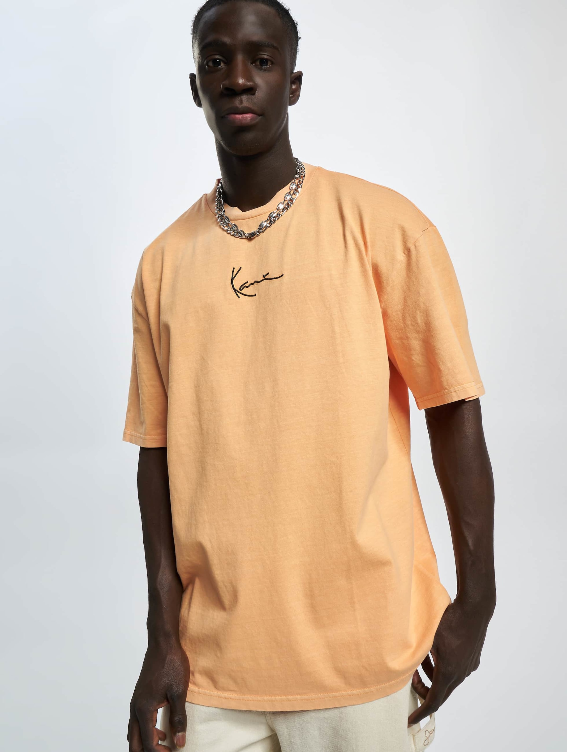 Karl Kani KM214-076-1 Small Signature Washed Tee light orange