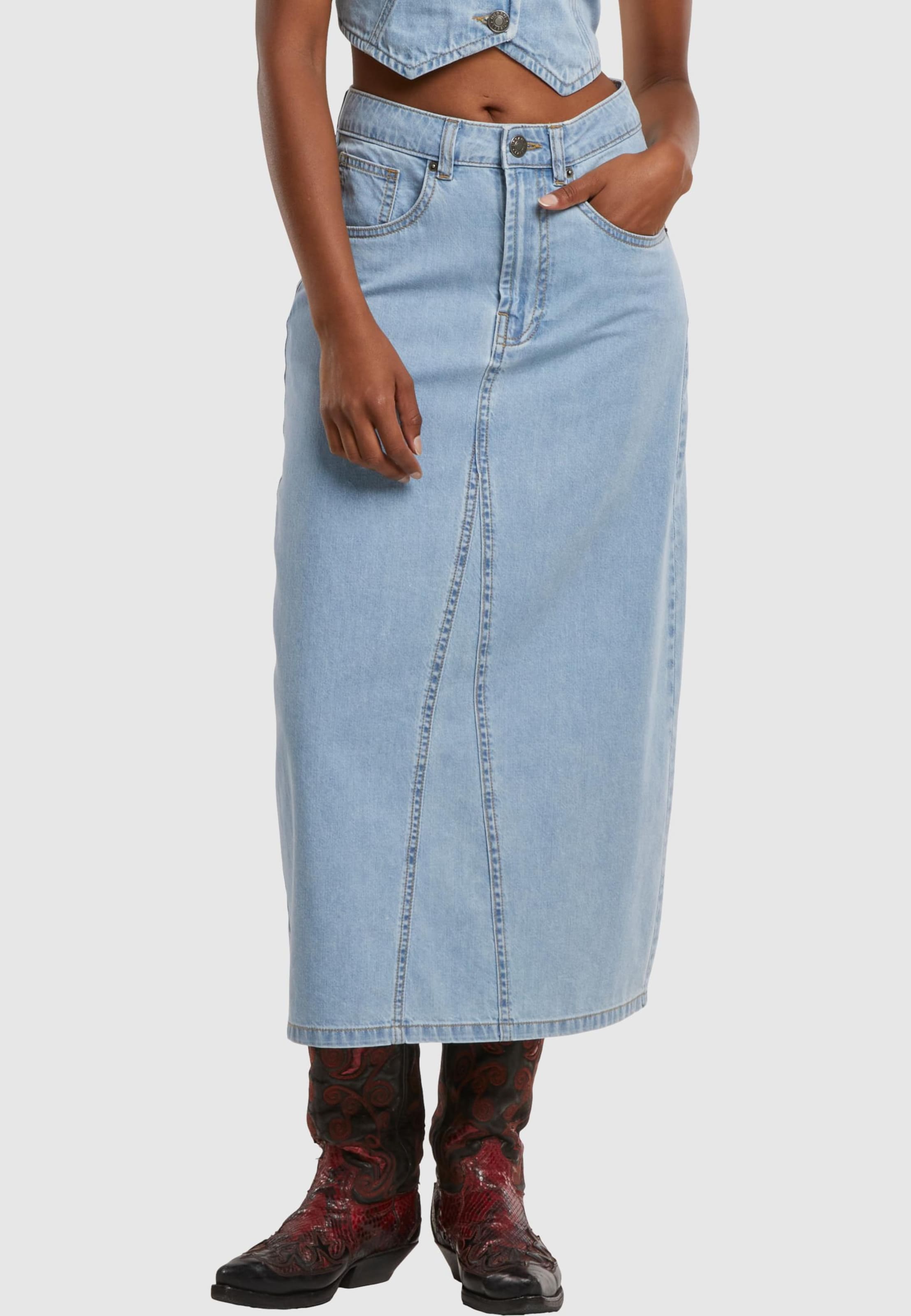 Urban Classics Ladies Soft Denim Midi Skirt
