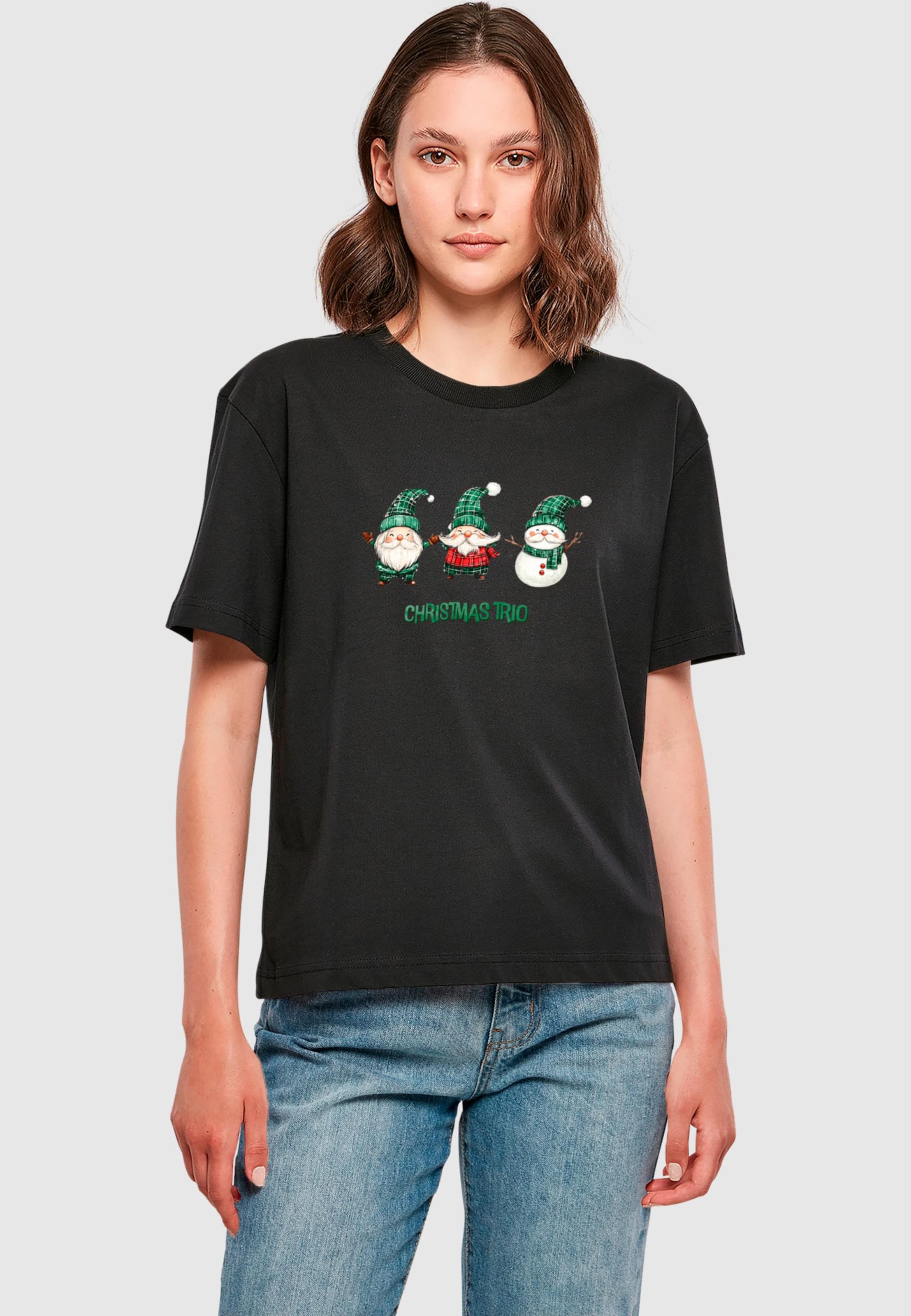 Merchcode Ladies Christmas Santa Trio Tee
