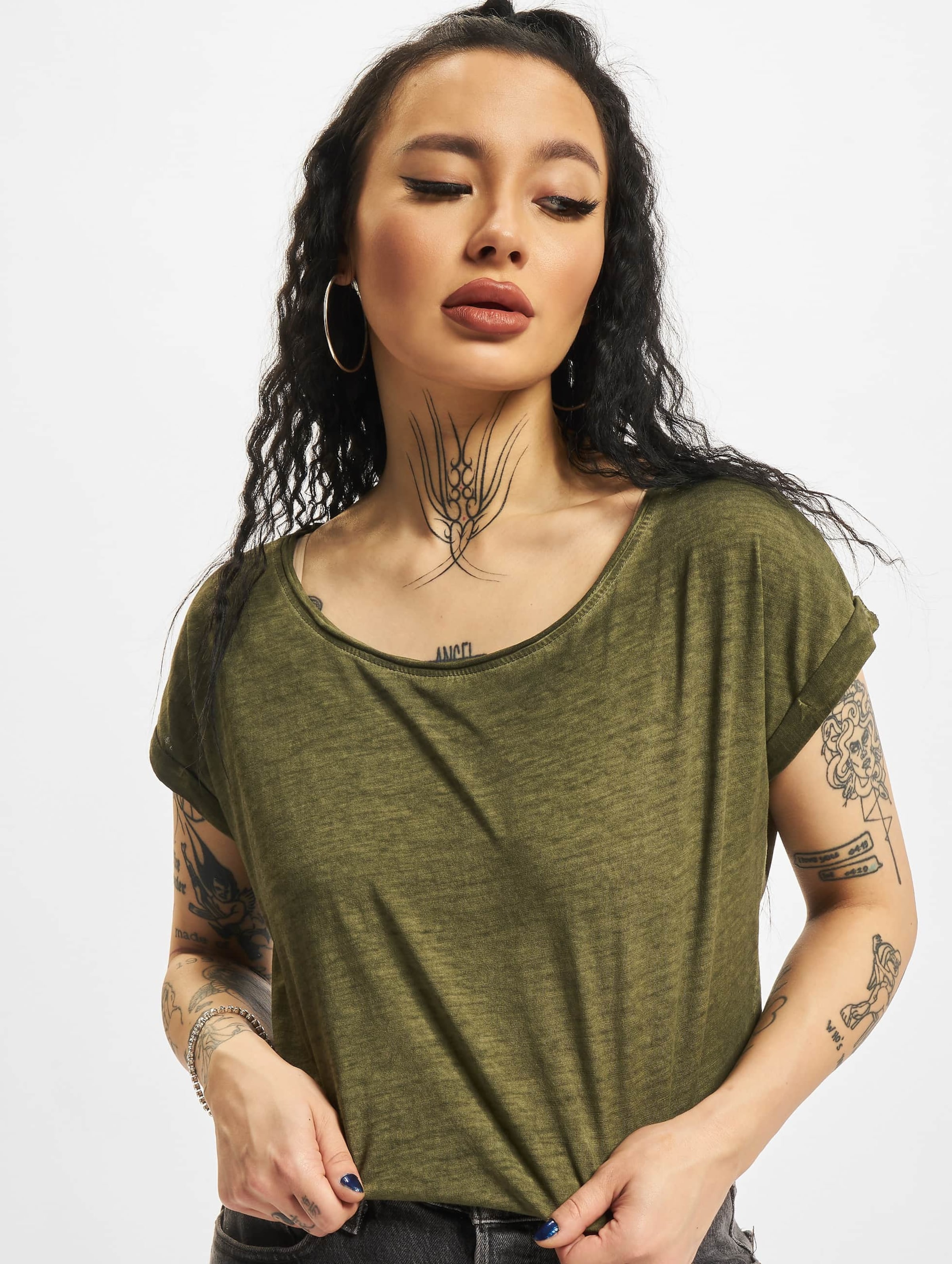 Urban Classics Ladies Long Back Shaped Spray Dye Tee