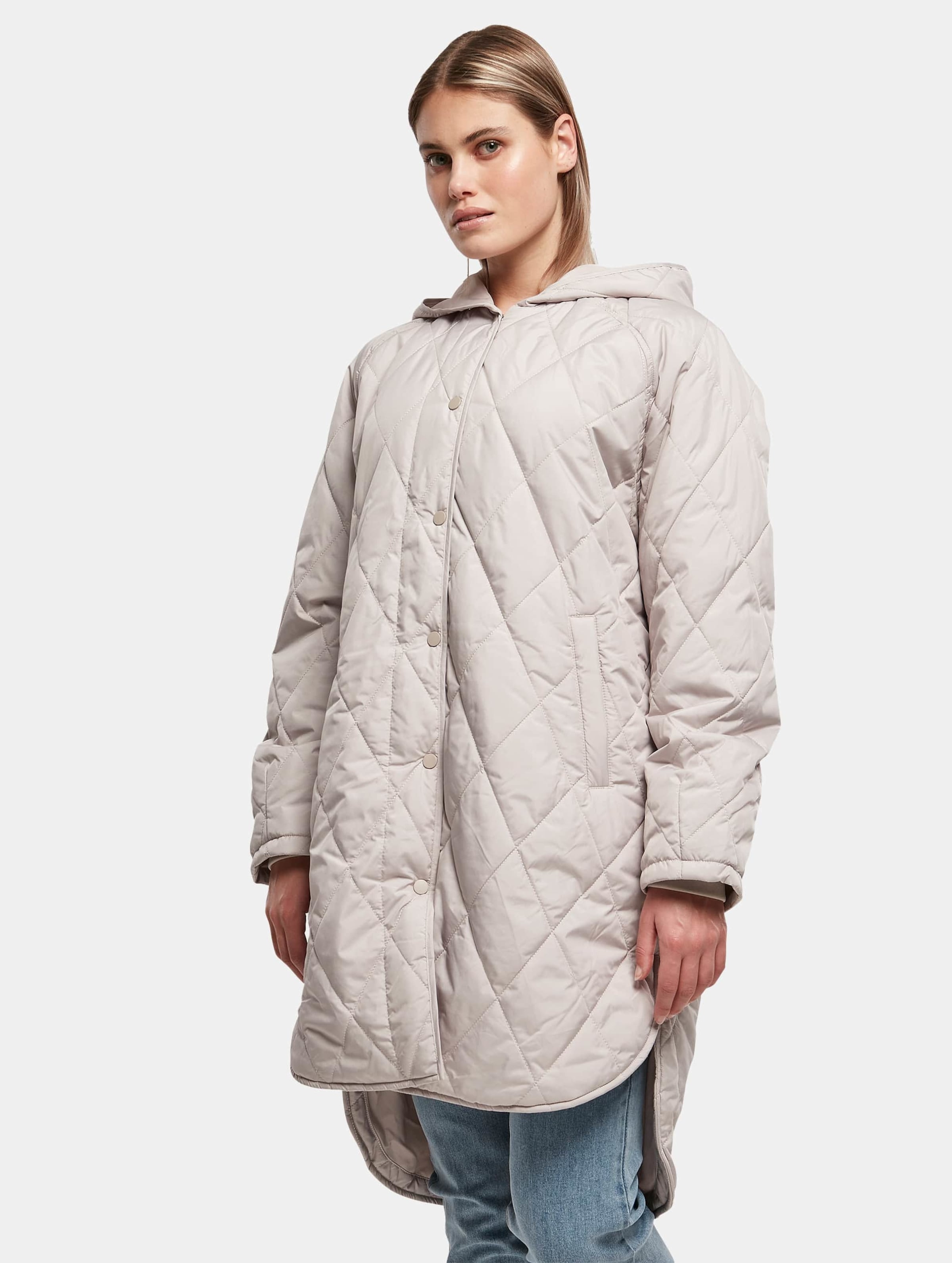 Urban Classics Ladies Oversized Diamond Quilted Hooded Coat