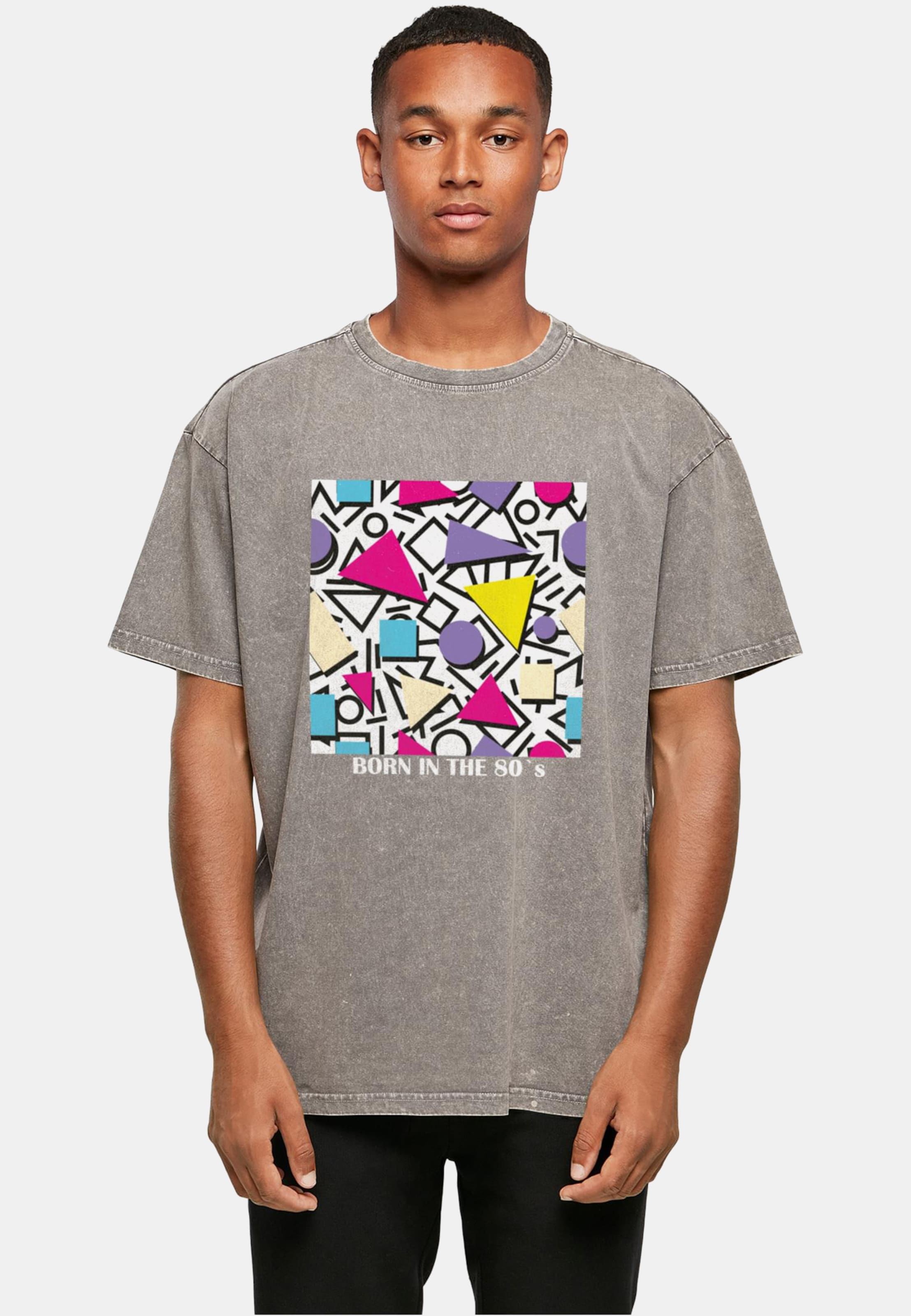 Mister Tee Geometric Retro Acid Washed Heavy Oversize