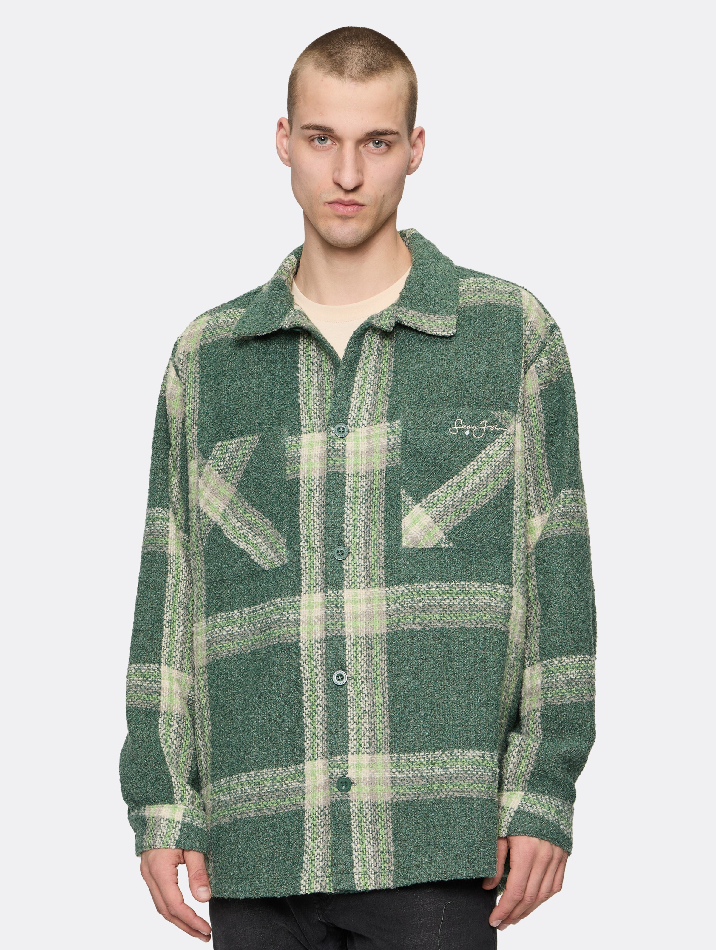 Sean John Script Logo Boucle Overshirt