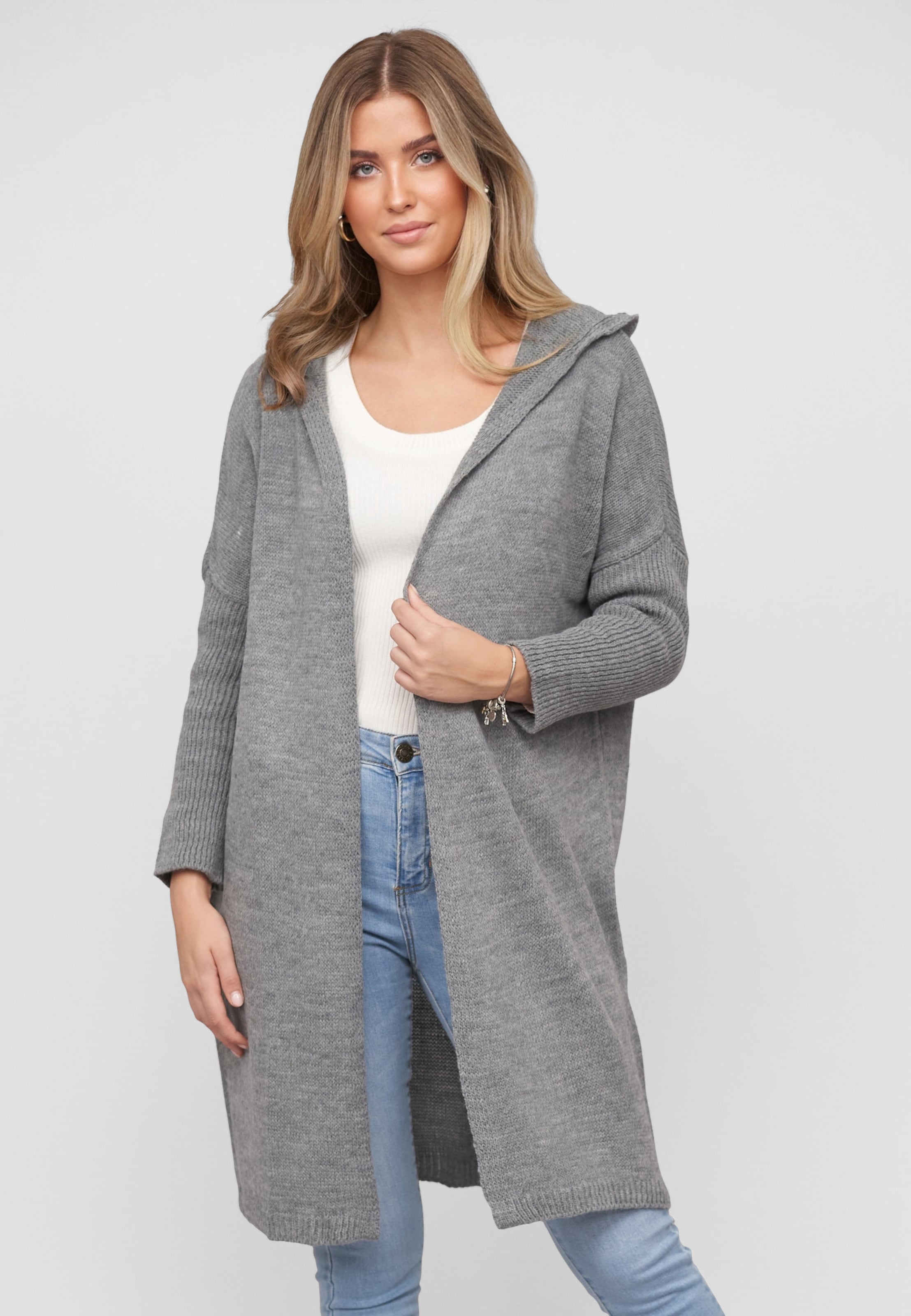 Cloud5ive Longform knit cardigan with hood