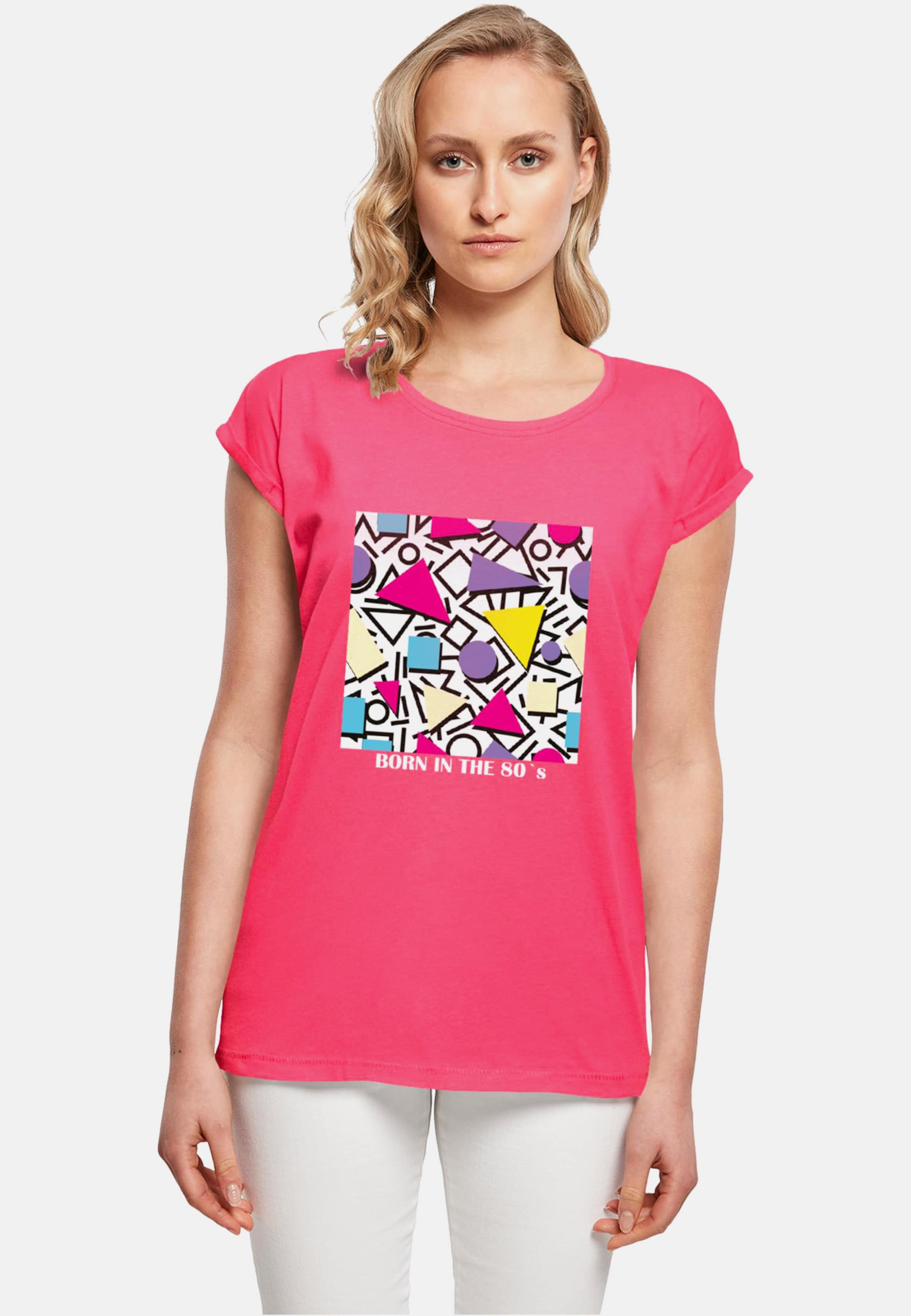 Mister Tee Ladies Geometric Retro Extended Shoulder