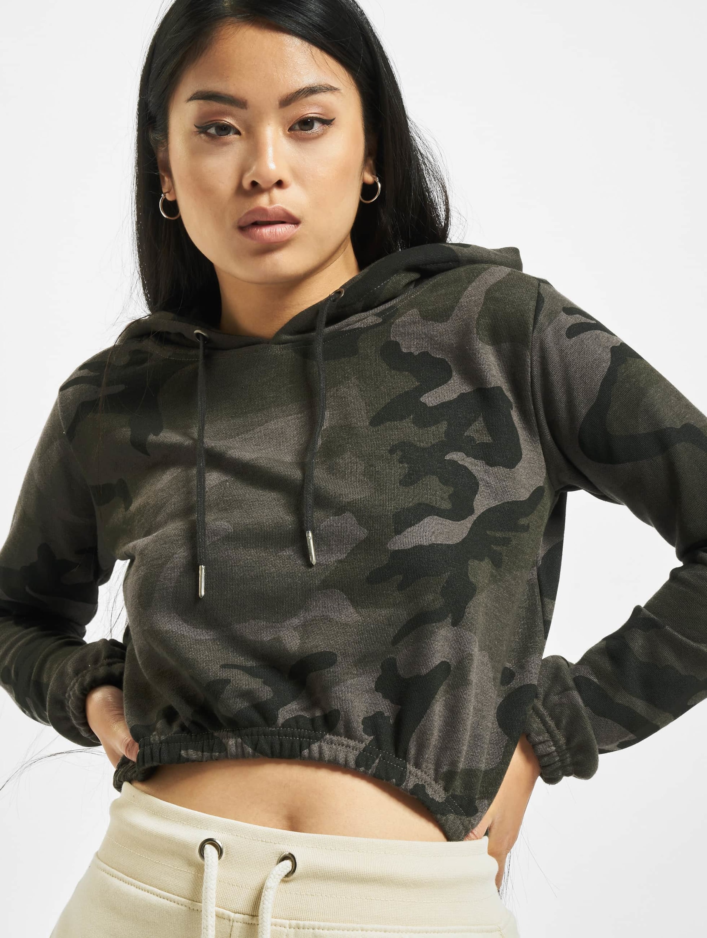 Urban Classics Ladies Camo Cropped Hoody