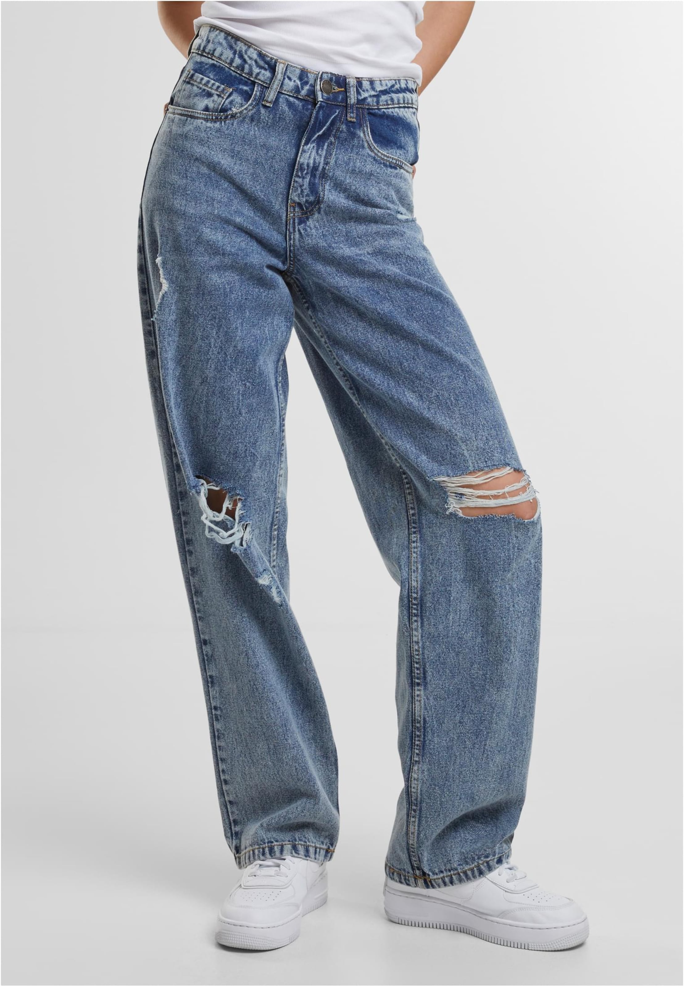 Urban Classics Ladies Distressed 90's Wide Leg Denim Pants