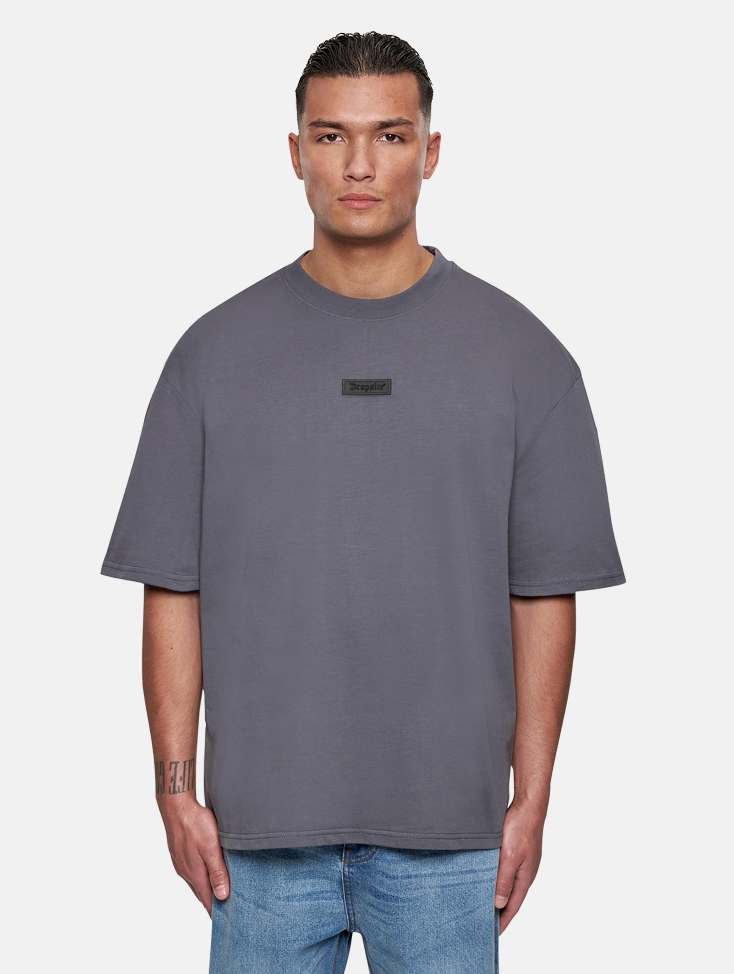 Dropsize Heavy Oversize Front Rubber Patch T-Shirt