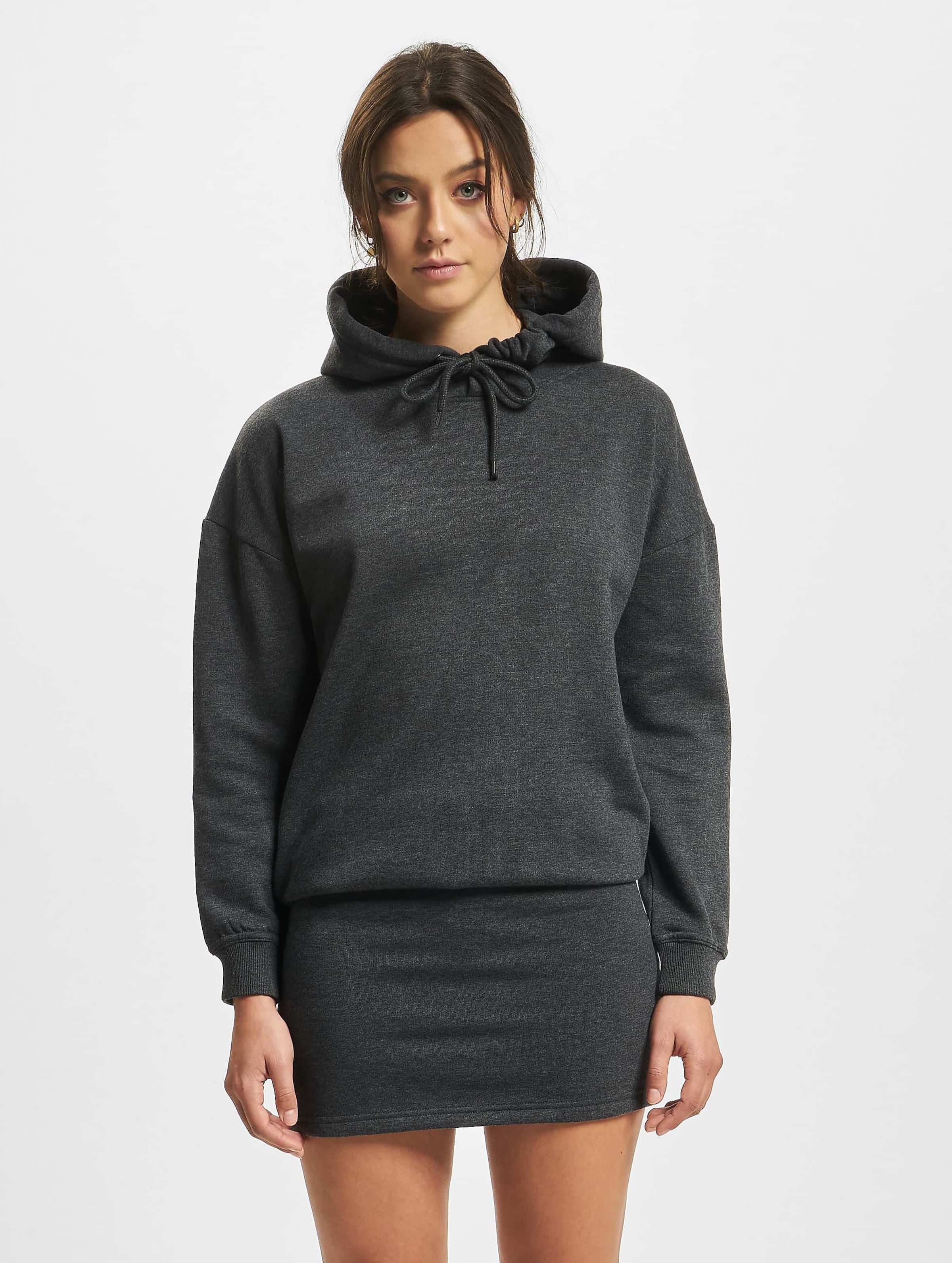 Def Cropped Hoody Dress Anthracite