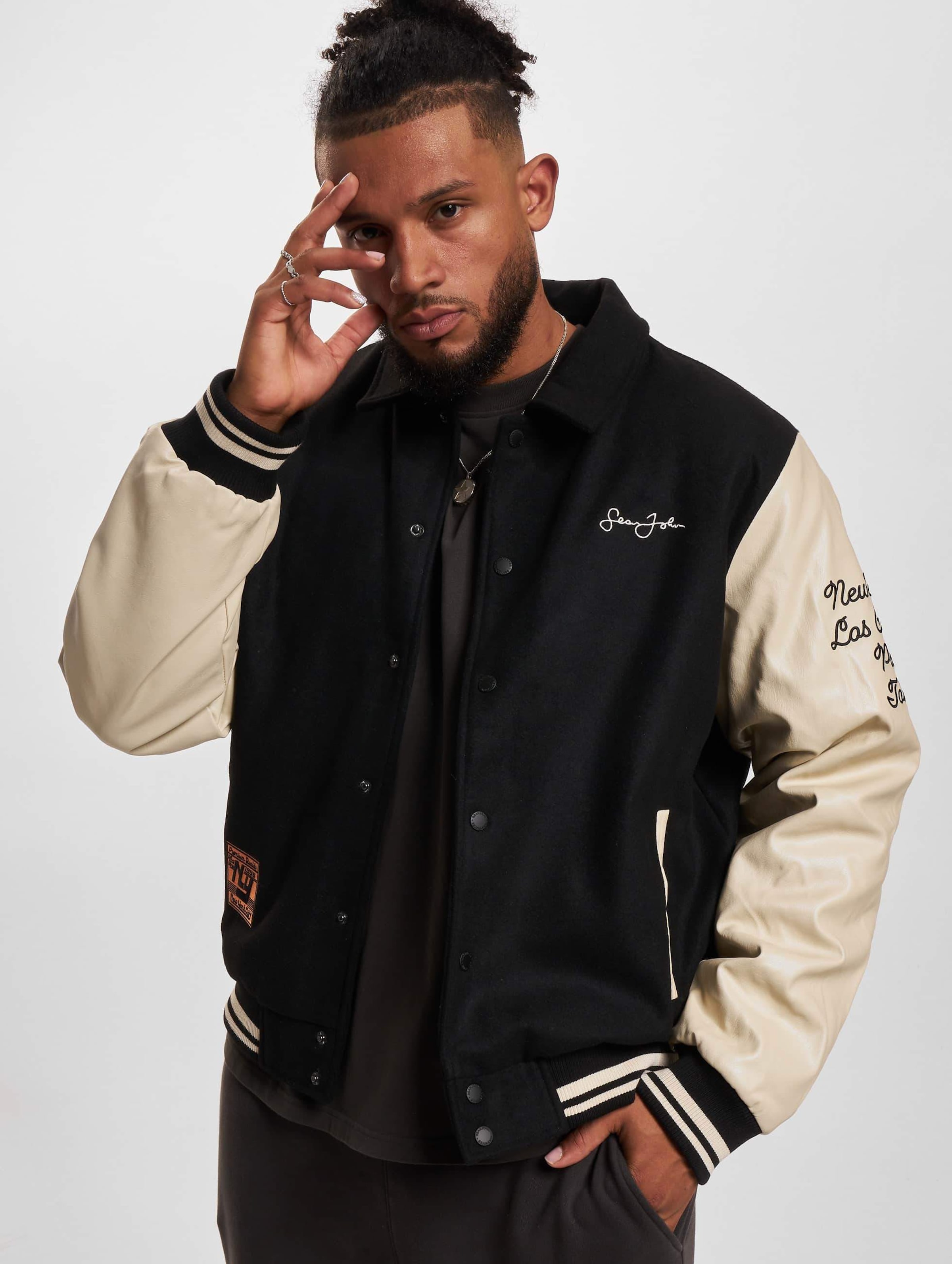 Sean John JM233-023-2 SJ Script Logo Retro Car College Jacket