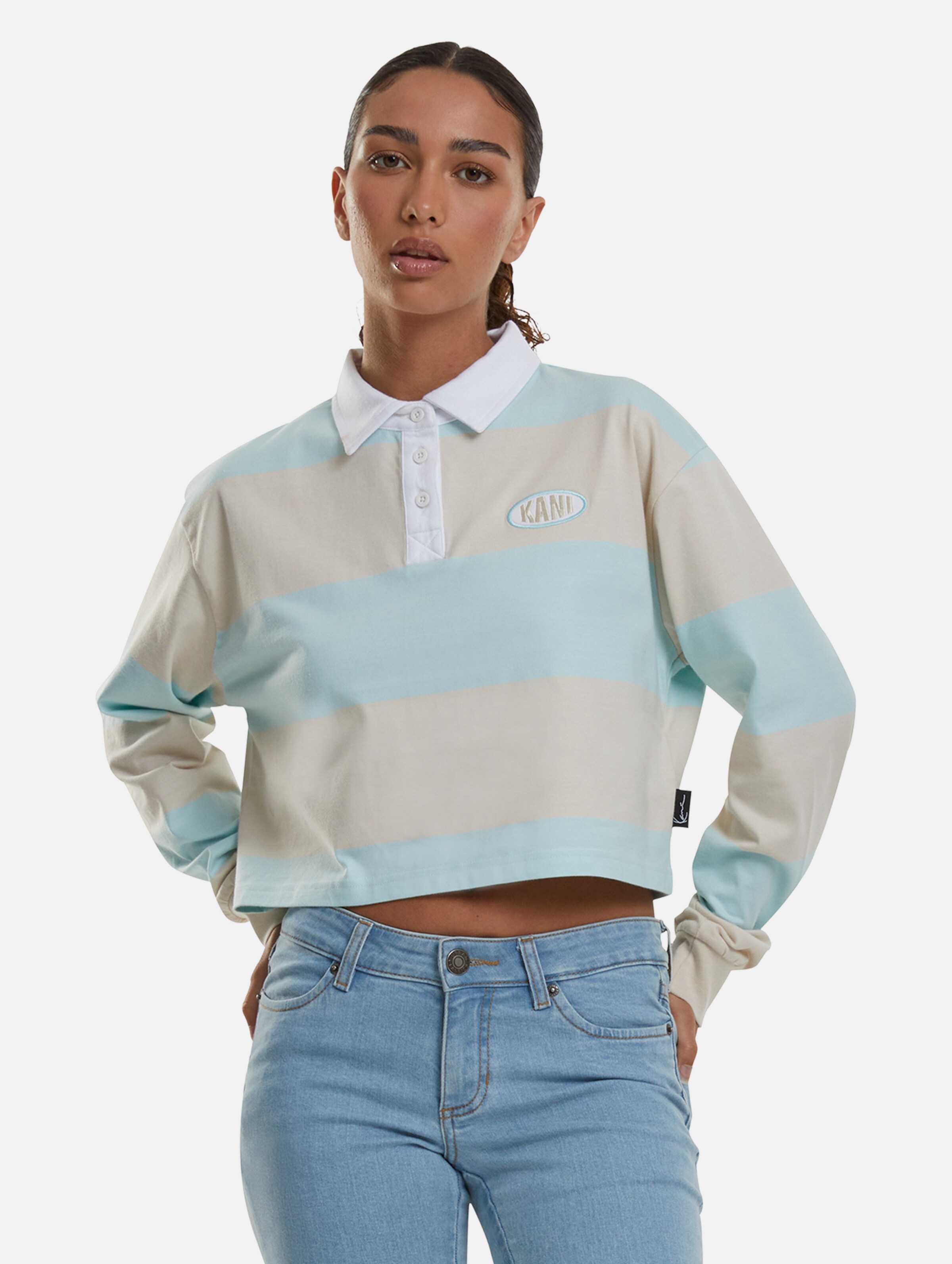 Karl Kani Woven Signature Crop Striped Rugby Longsleeve
