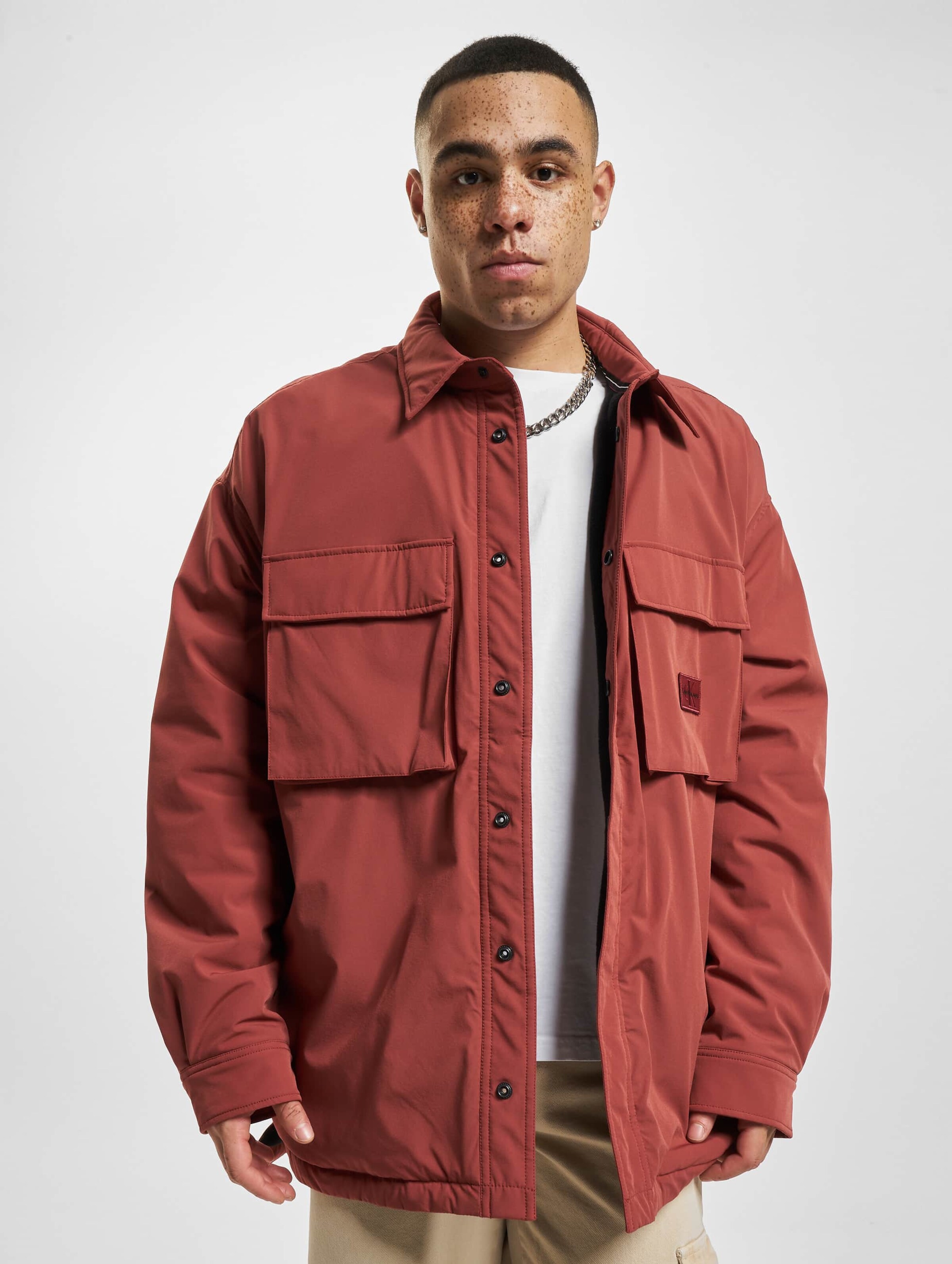 Calvin Klein Jeans Fleece Lined Cargo Overshirt Langarmhemd