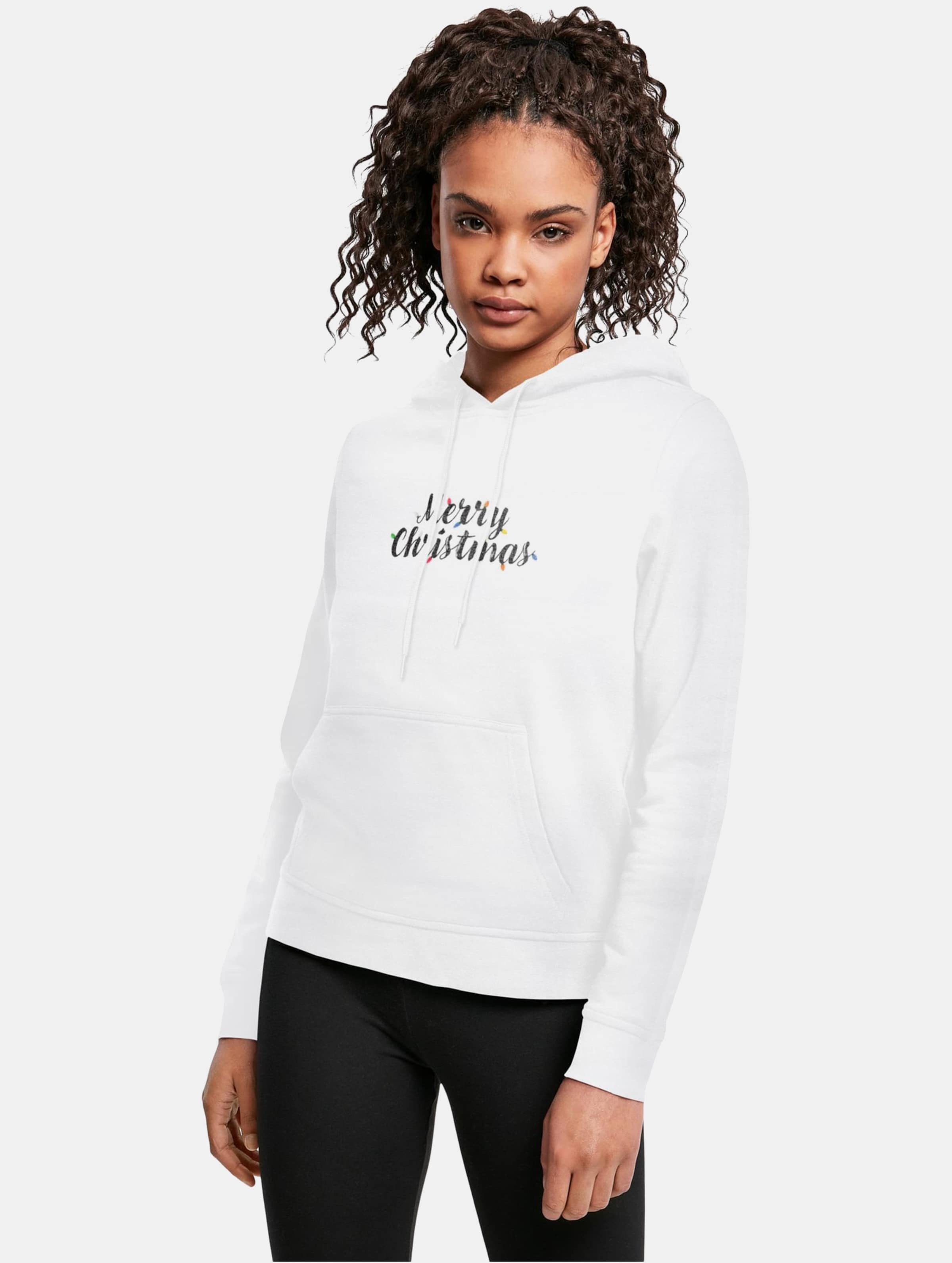 Merchcode POD Ladies Merry Christmas Lights Basic Hoody