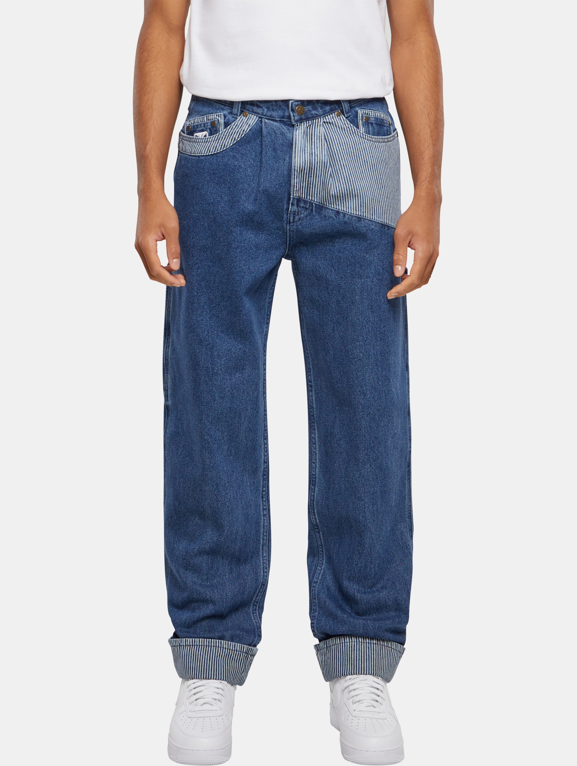 Karl Kani KM241-020-1 Og Stripe Block Denim Workwear Pants Baggy