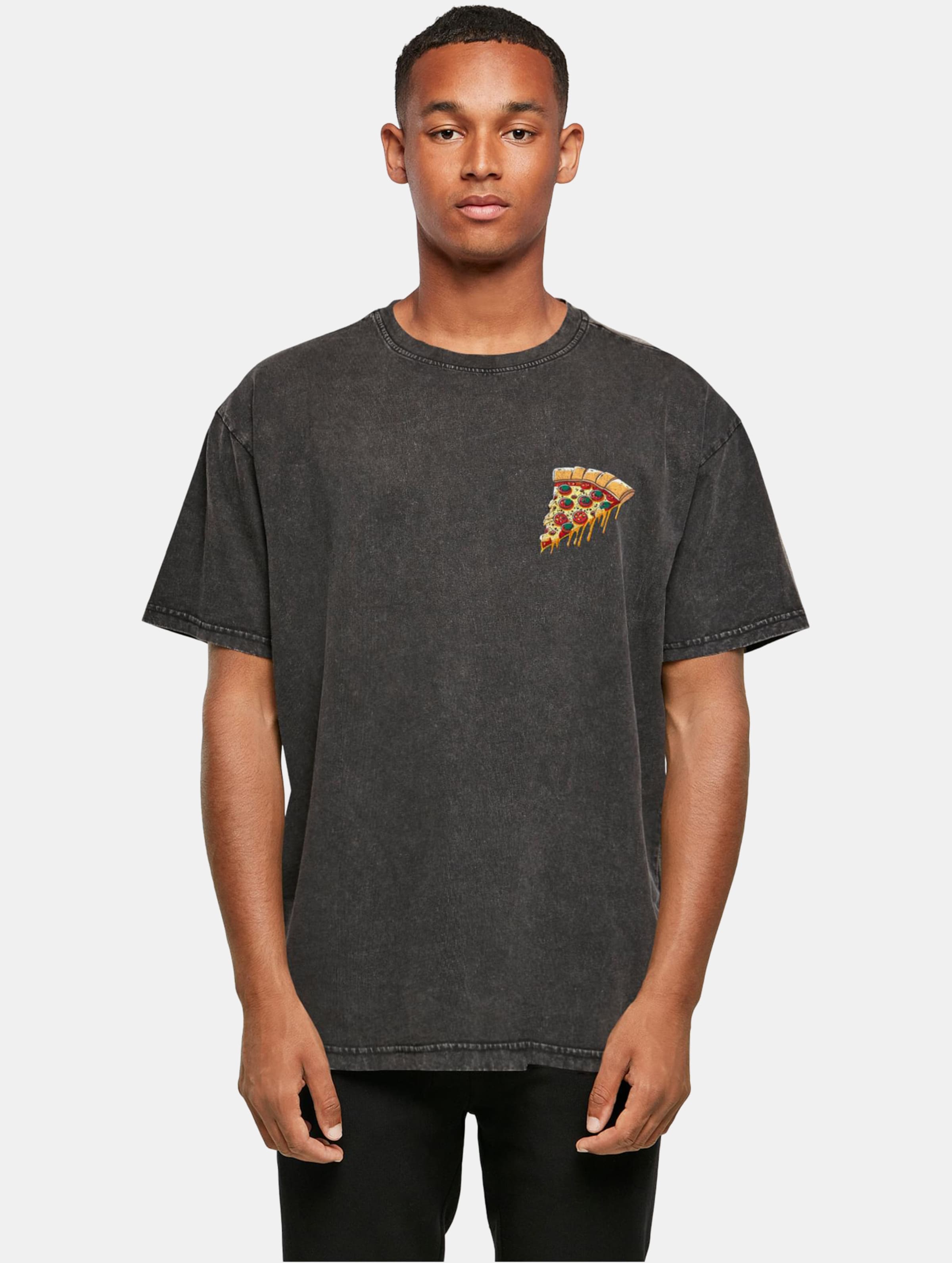 Merchcode POD Pizza Comic Acid Washed Oversized Tee