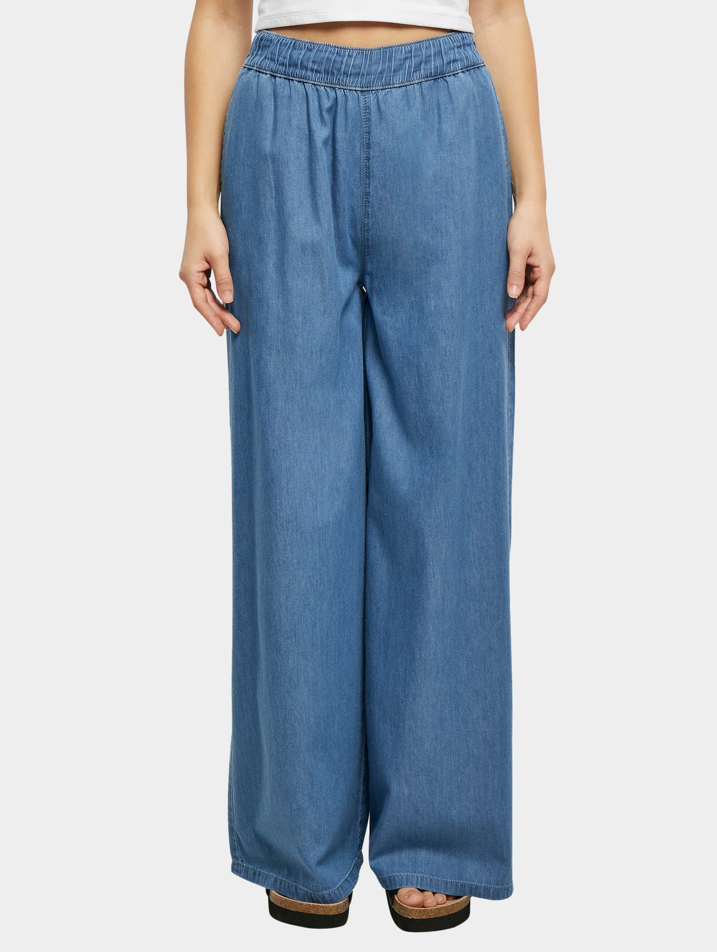 Urban Classics Ladies Light Denim Wide Leg Pants