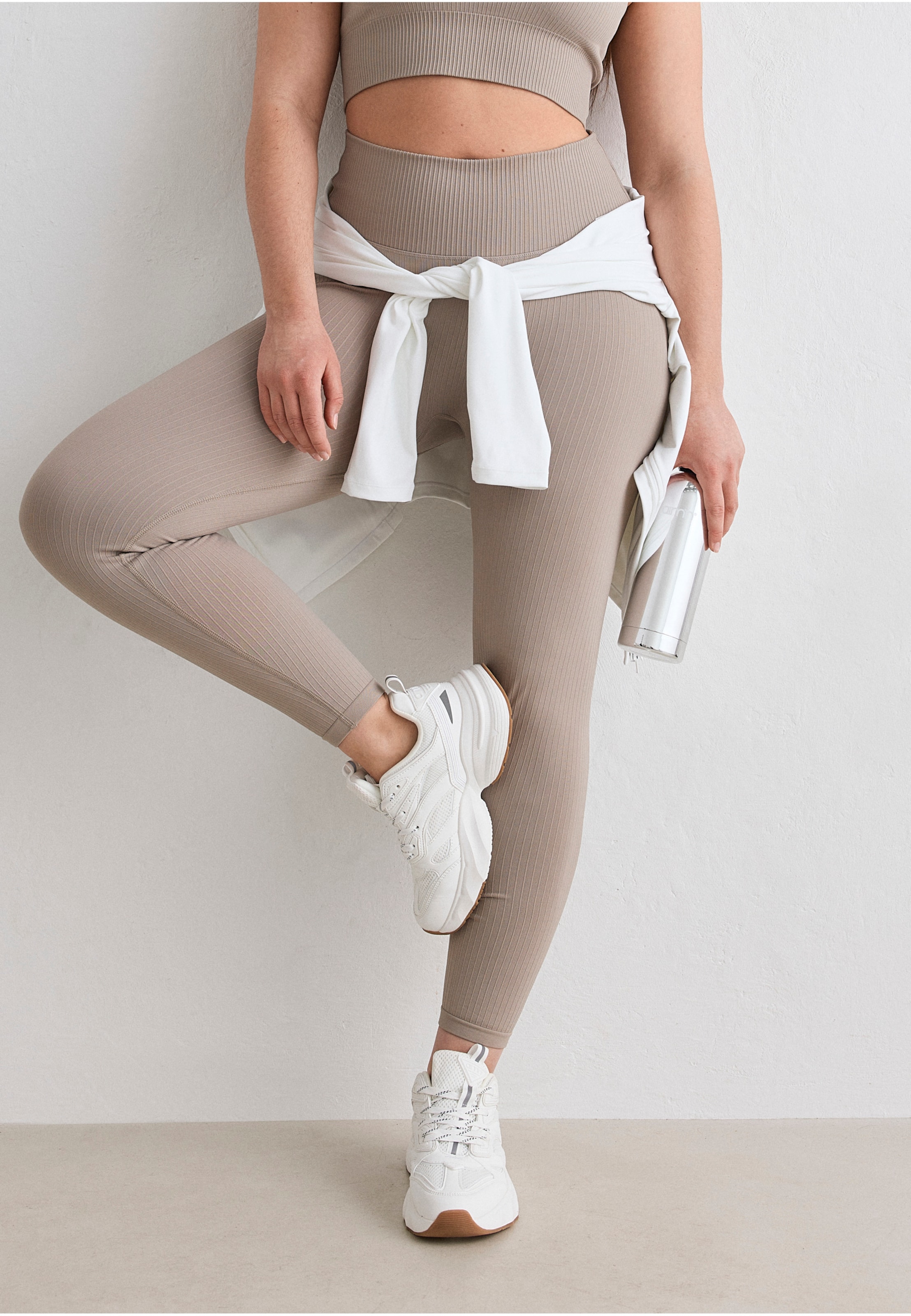 aimn Ribbed Seamless Tights