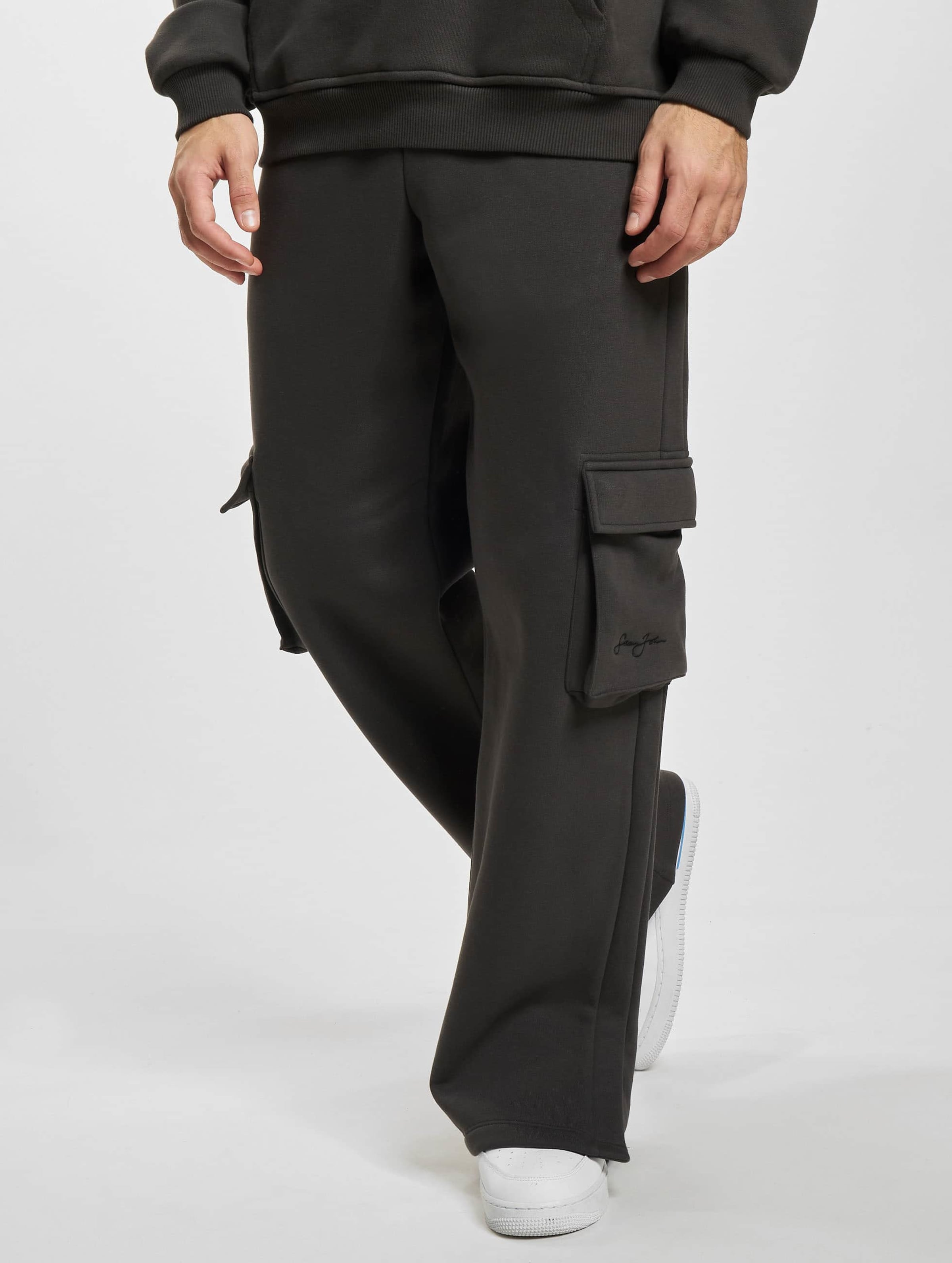 Sean John JM223-009-01 SJ Script Logo Washed Out Slit Sweatpants