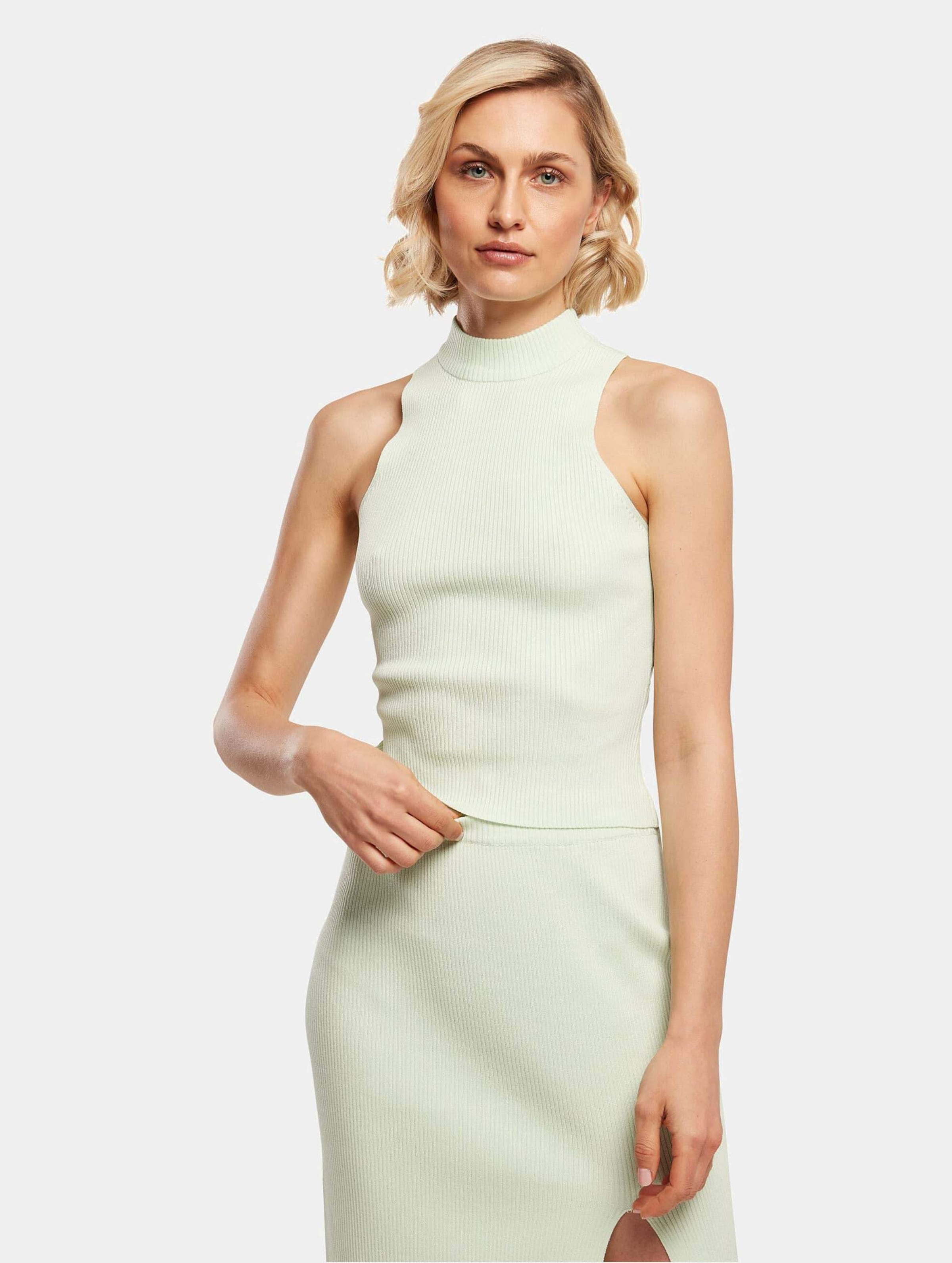Urban Classics Ladies Short Rib Knit Turtleneck Top