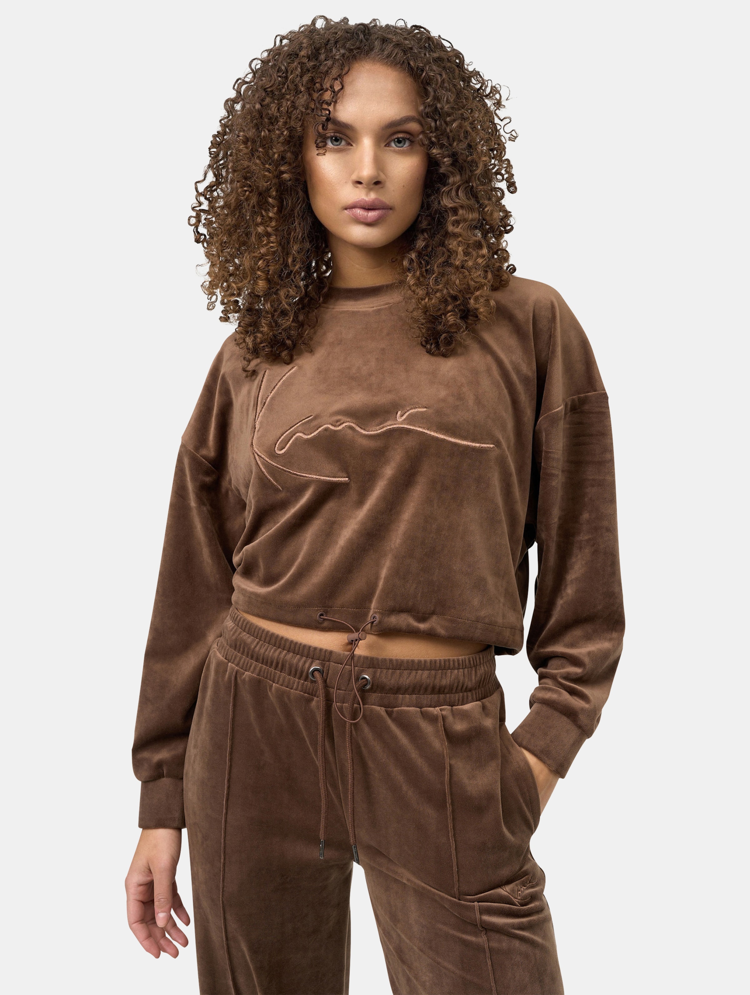 Karl Kani Signature Velvet Crop Crew