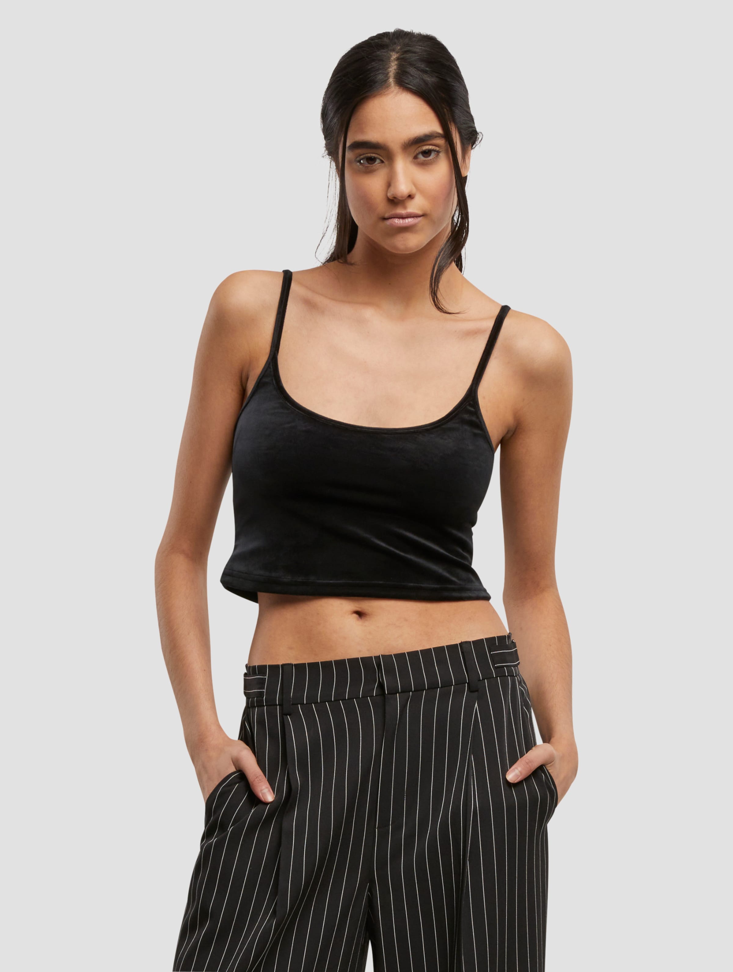 Urban Classics Ladies Short Velvet Top