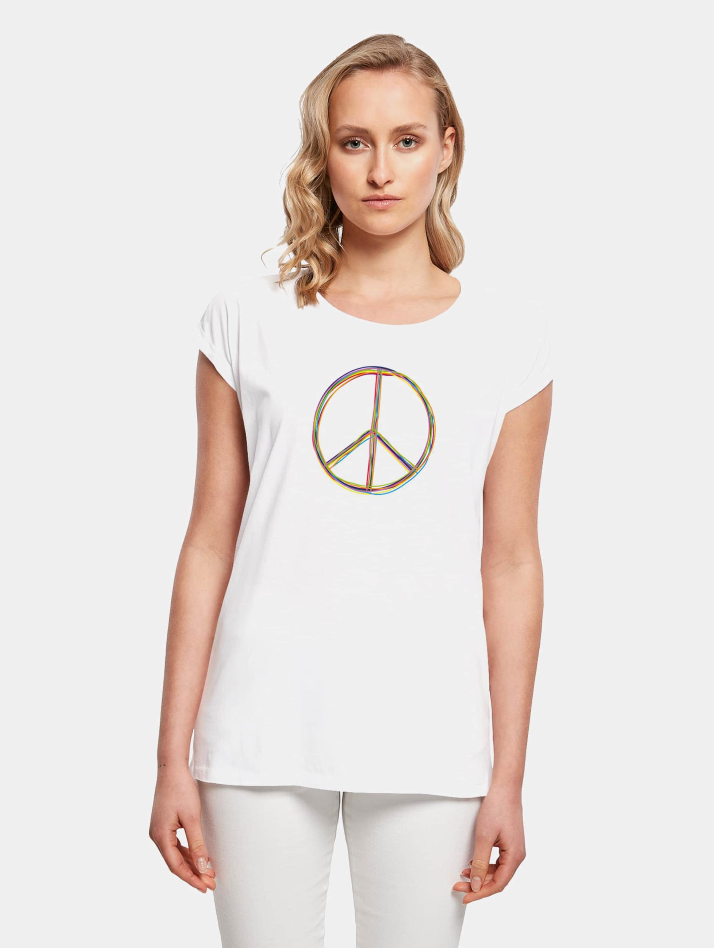 Merchcode Peace_Multicolor with Ladies Extended Shoulder Tee